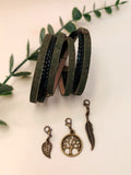 Choker lub bransoletka skóra eko 2w1 „Forest Charms”