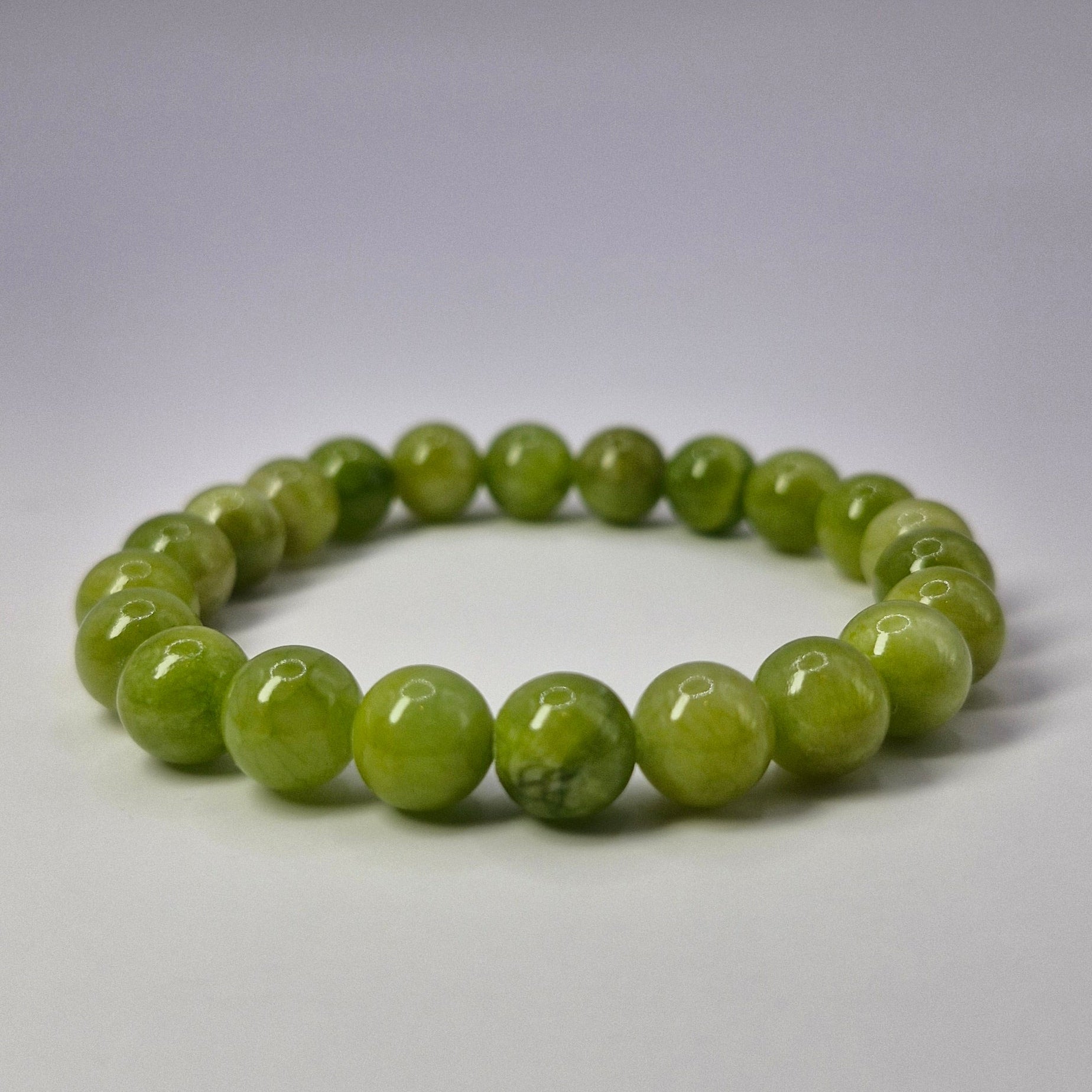 Bransoletka Jadeit „Zielone jabłko” – gładki połysk