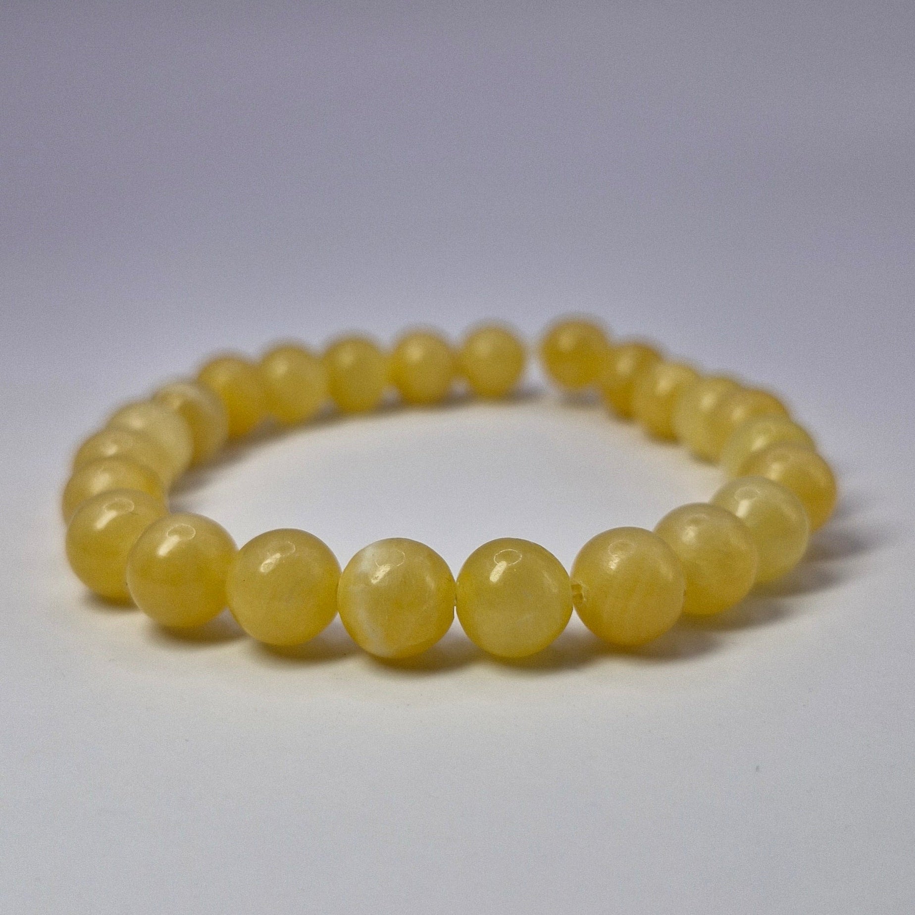 Bransoletka z Kamieni Naturalnych "Słoneczna" — żółte koraliki solo