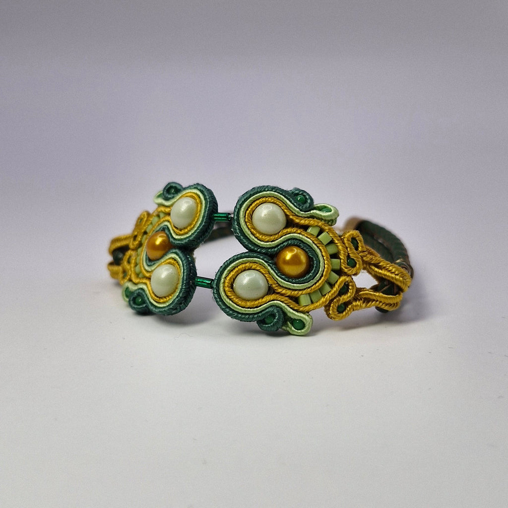 Bransoletka sutasz „Lime & Honey Duo” — żółto-zielona