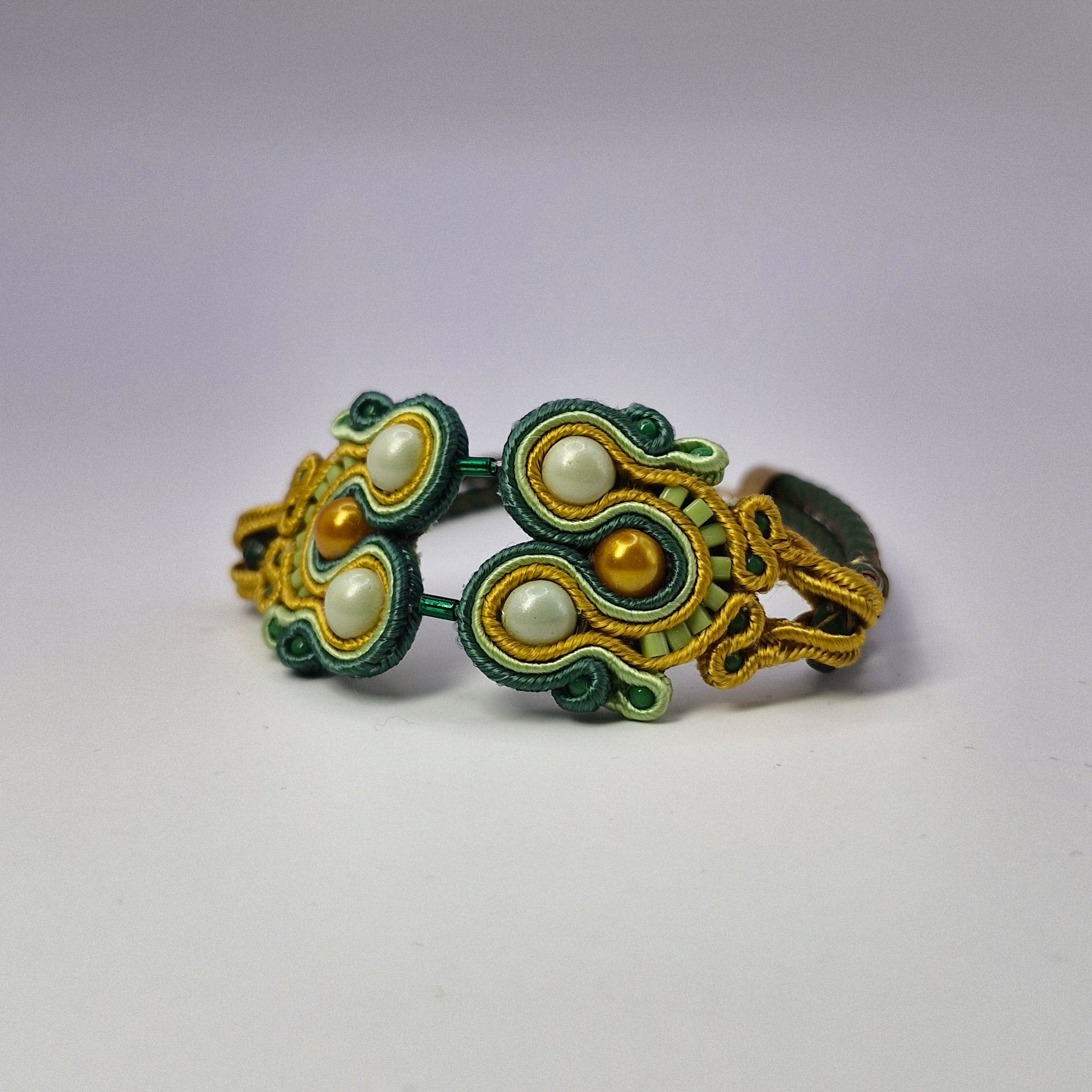 Bransoletka sutasz „Lime & Honey Duo” — żółto-zielona