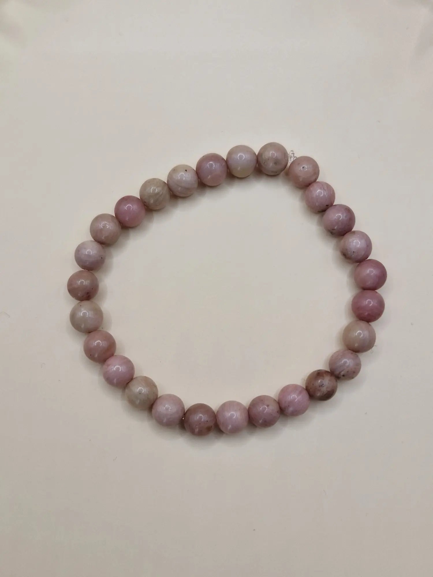 Bransoletka z kamieni naturalnych różowa (jednolita)