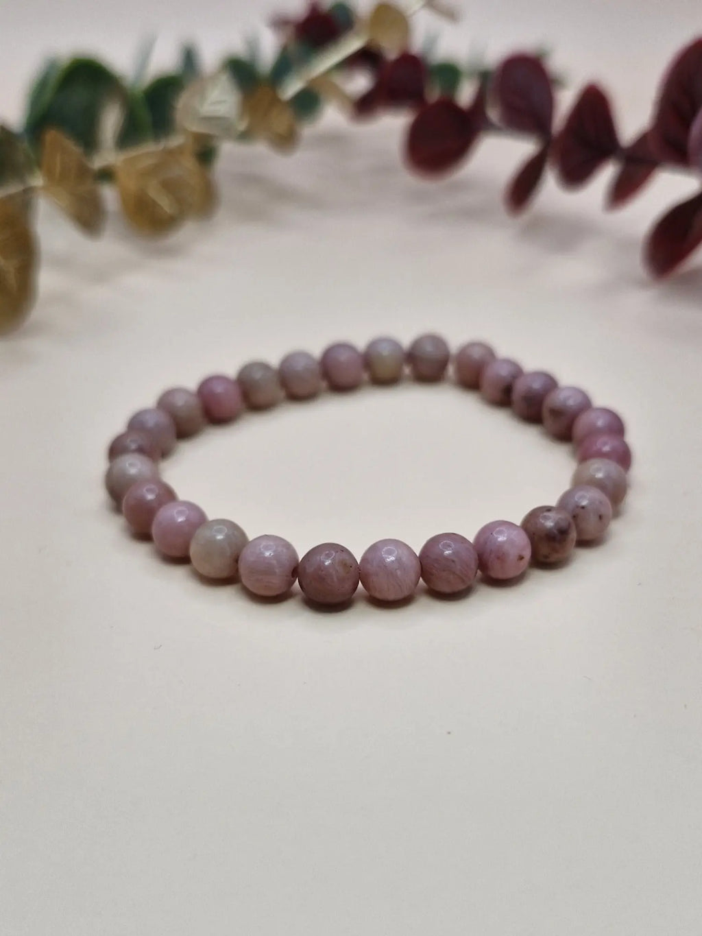 Bransoletka z kamieni naturalnych różowa (jednolita)