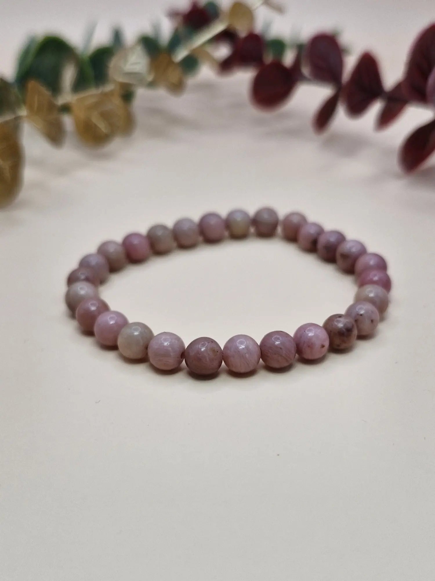 Bransoletka z kamieni naturalnych różowa (jednolita)