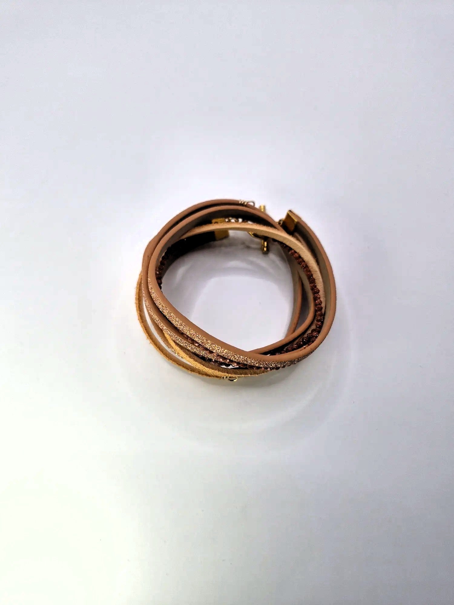 ✨ Bransoletka / Choker 2w1 z doczepianymi zawieszkami – beż & złoto ✨