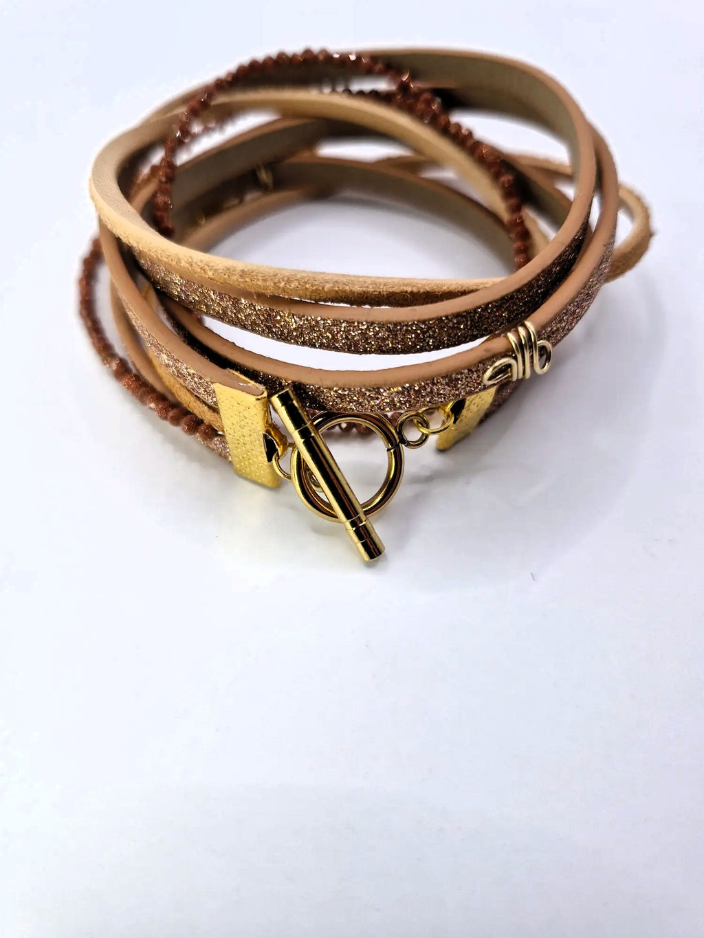 ✨ Bransoletka / Choker 2w1 z doczepianymi zawieszkami – beż & złoto ✨