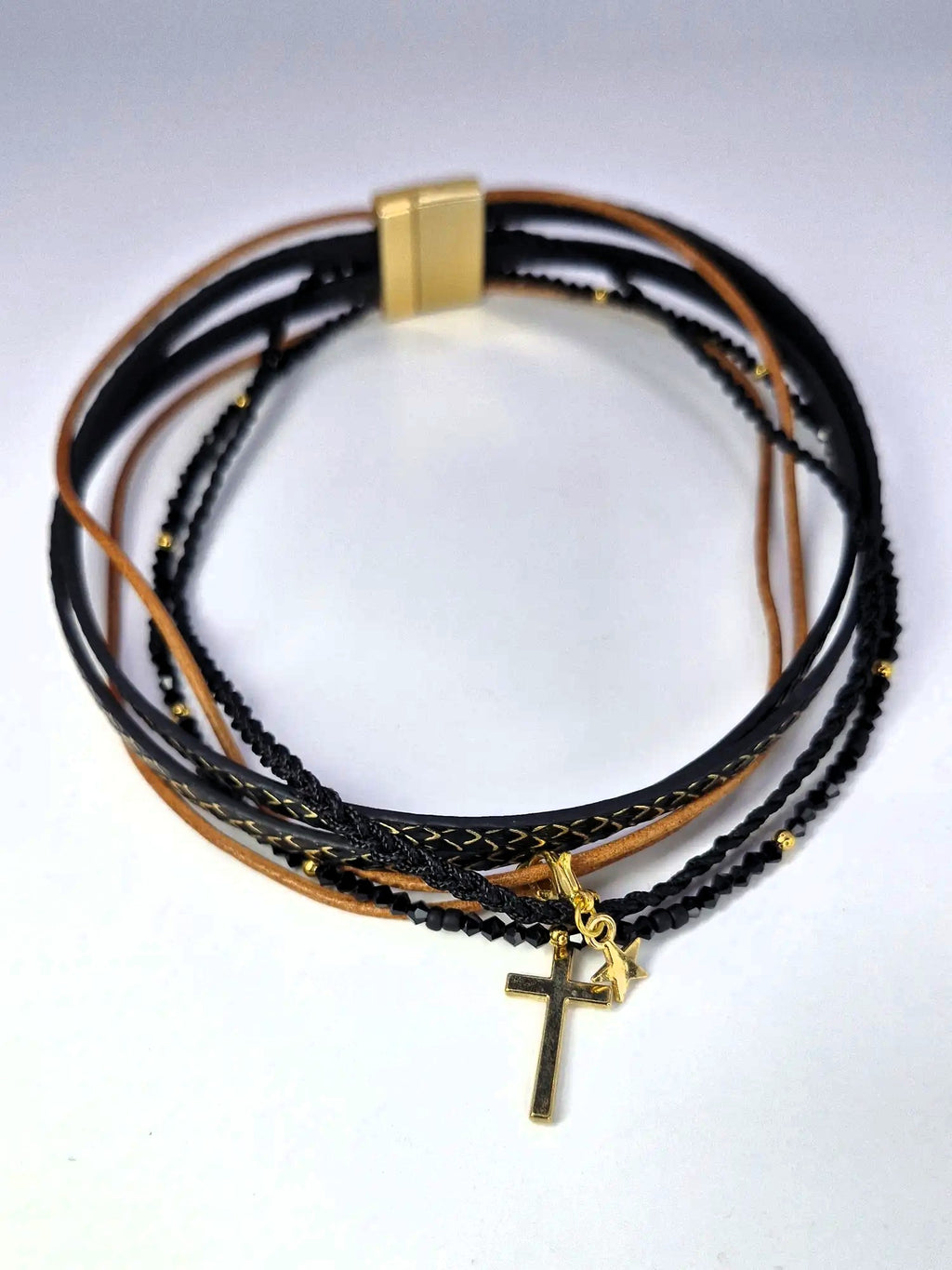 Bestseller 2w1: choker & bransoletka „Midnight Glam” – z doczepianymi zawieszkami