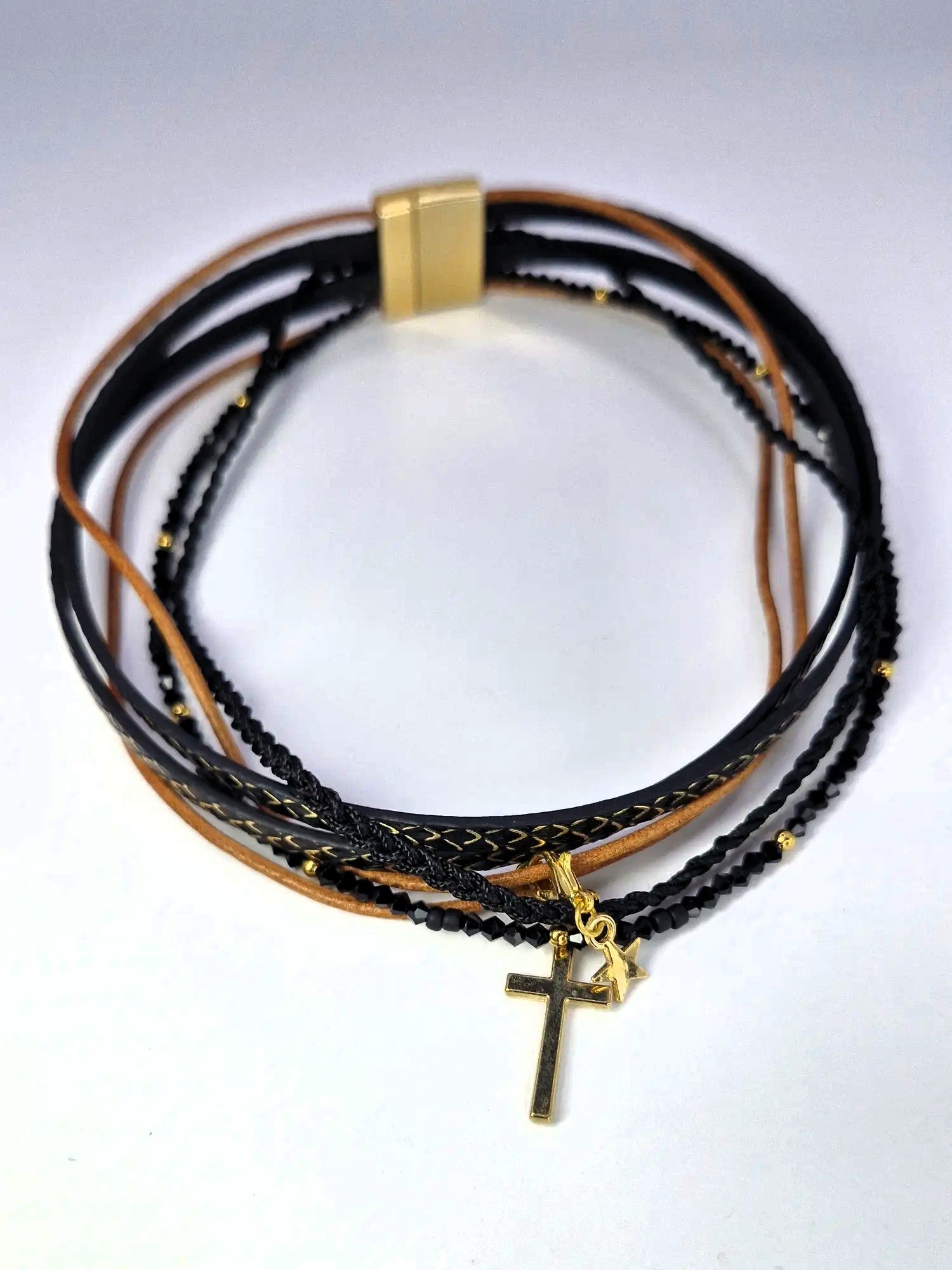 Bestseller 2w1: choker & bransoletka „Midnight Glam” – z doczepianymi zawieszkami