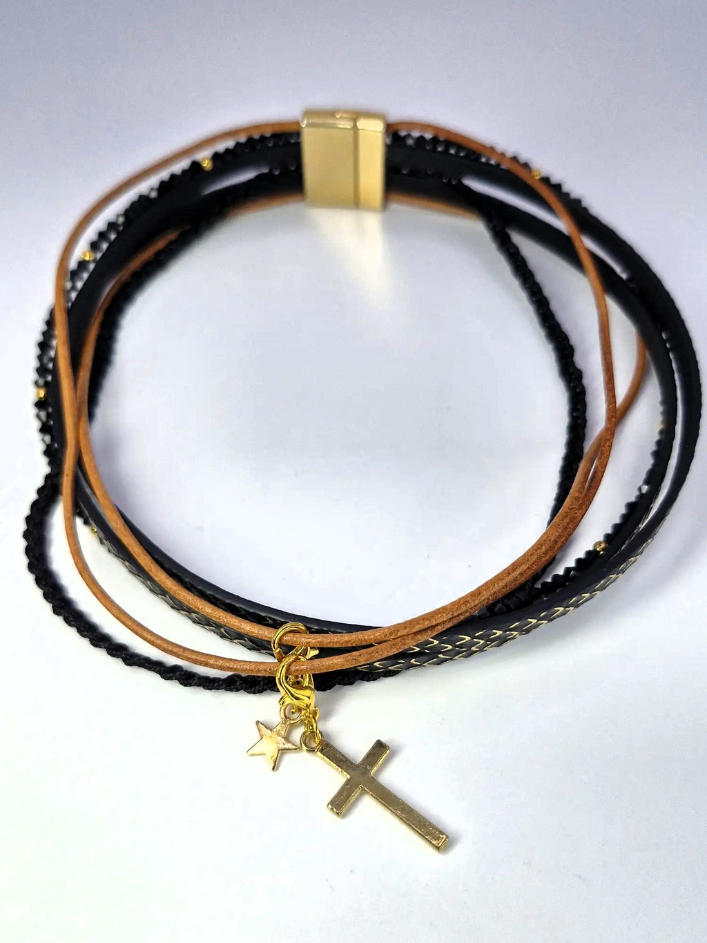 Bestseller 2w1: choker & bransoletka „Midnight Glam” – z doczepianymi zawieszkami