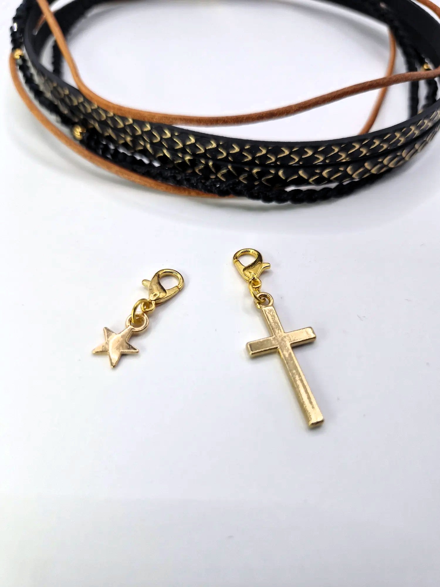 Bestseller 2w1: choker & bransoletka „Midnight Glam” – z doczepianymi zawieszkami