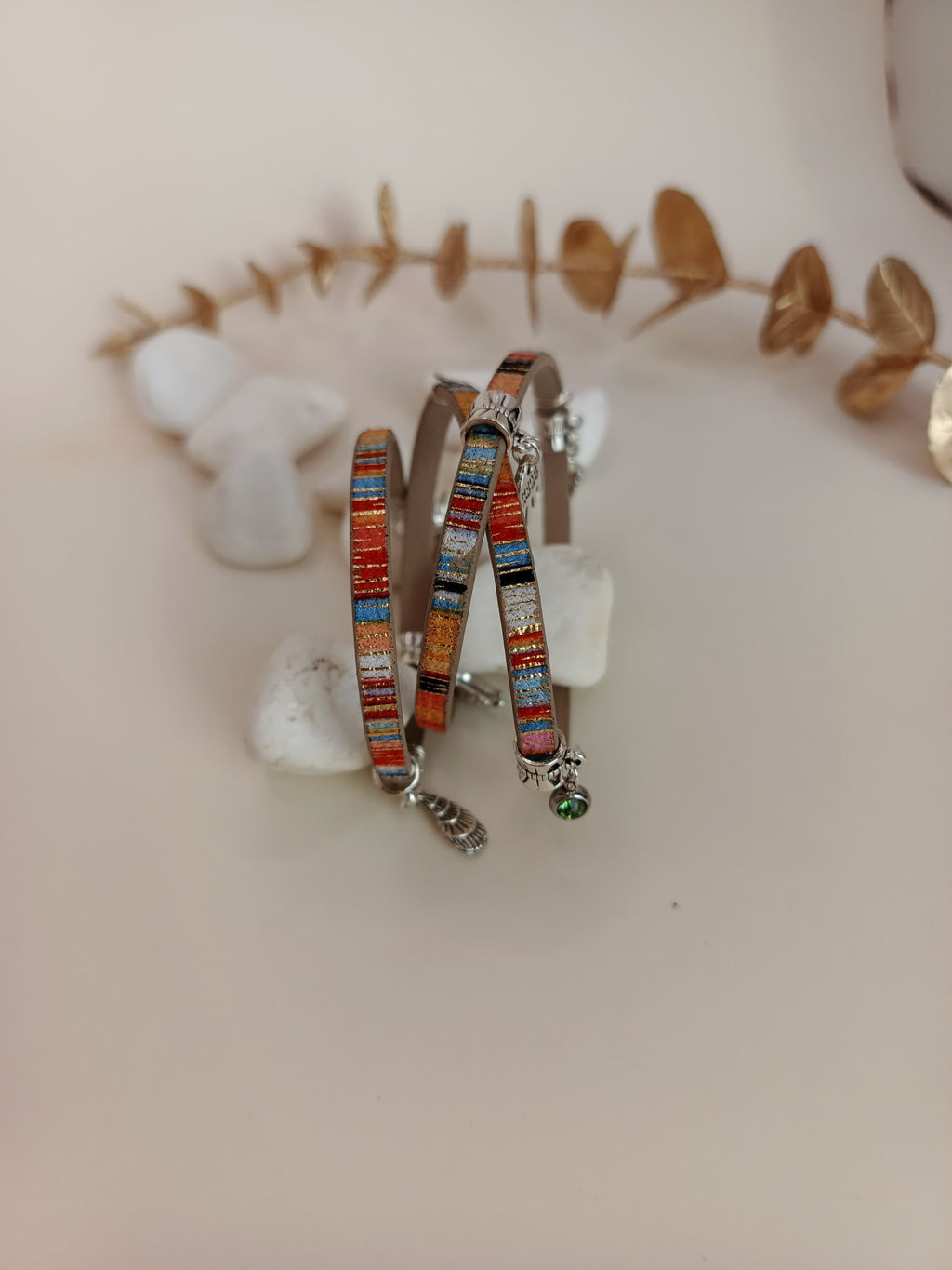 Bransoletka ze skóry eko „Boho Kolor”