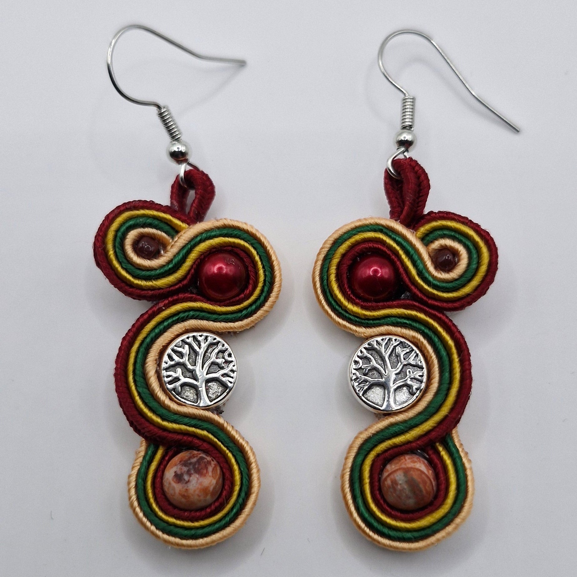 Komplet sutaszowy „Drzewo Życia” — bransoletka i kolczyki