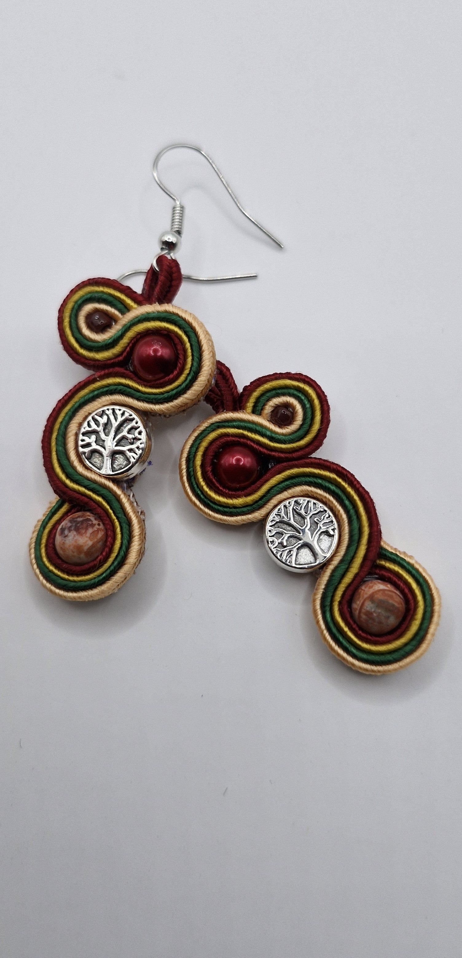 Komplet sutaszowy „Drzewo Życia” — bransoletka i kolczyki