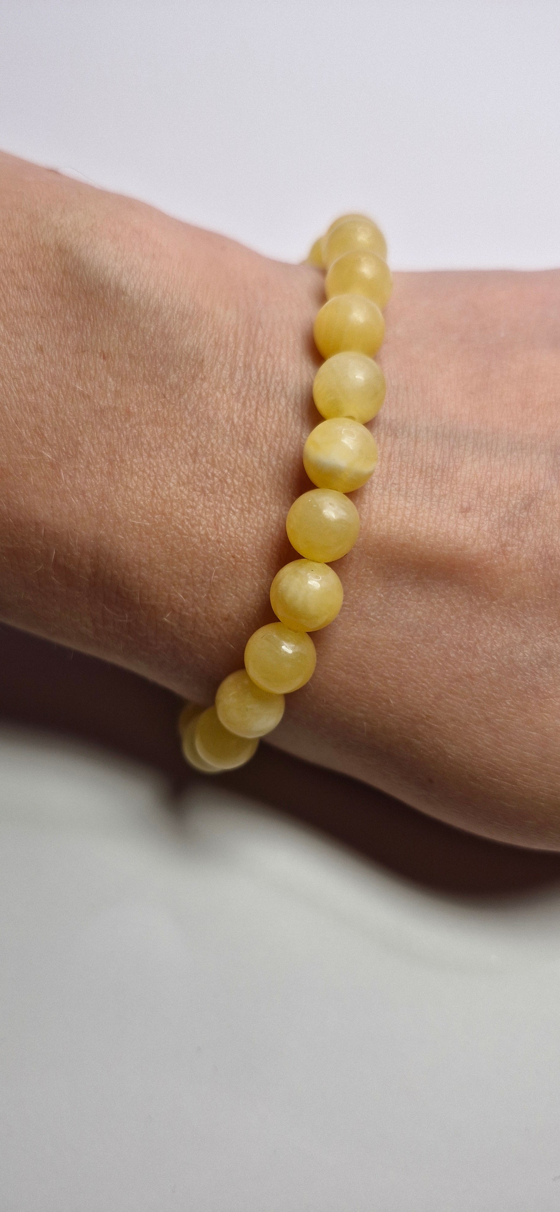 Bransoletka z Kamieni Naturalnych "Słoneczna" — żółte koraliki solo