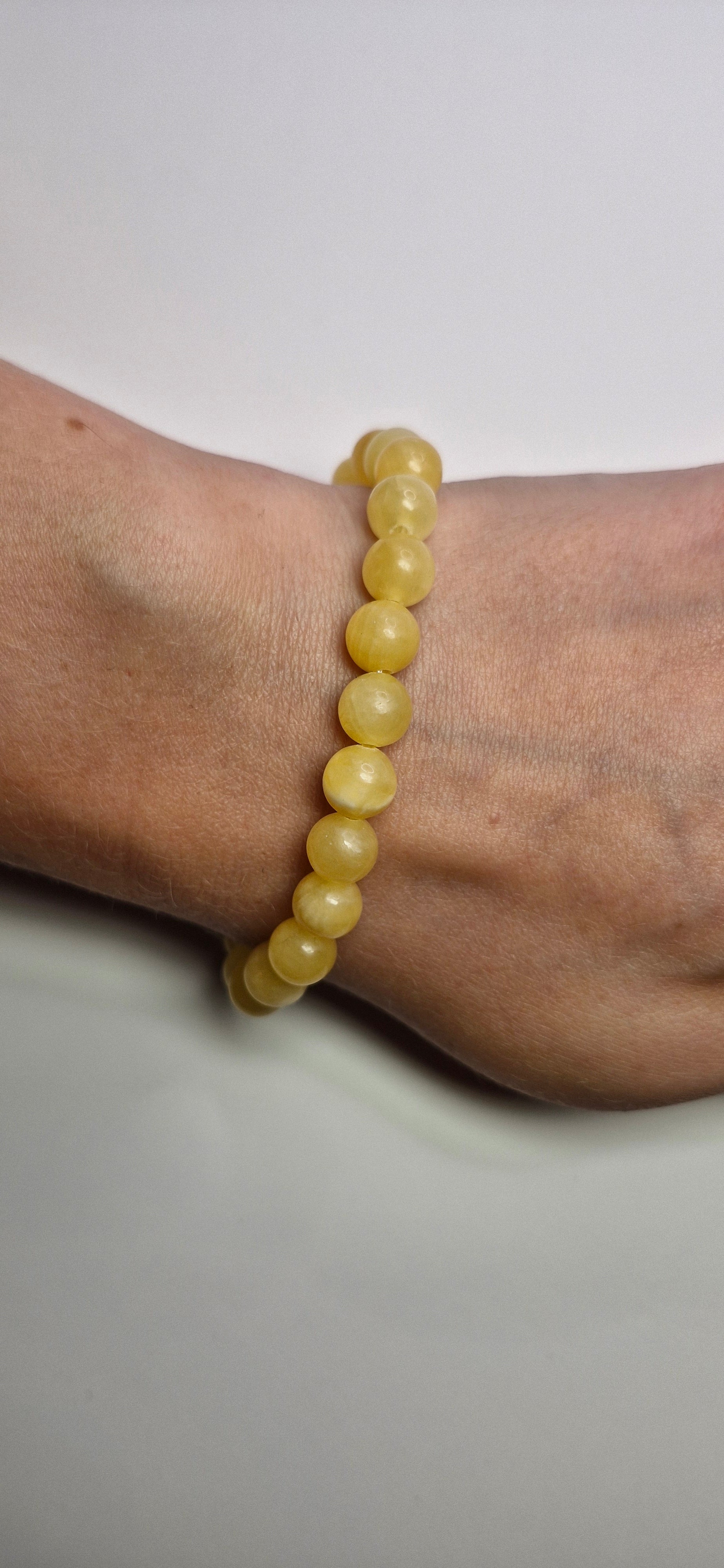 Bransoletka z Kamieni Naturalnych "Słoneczna" — żółte koraliki solo