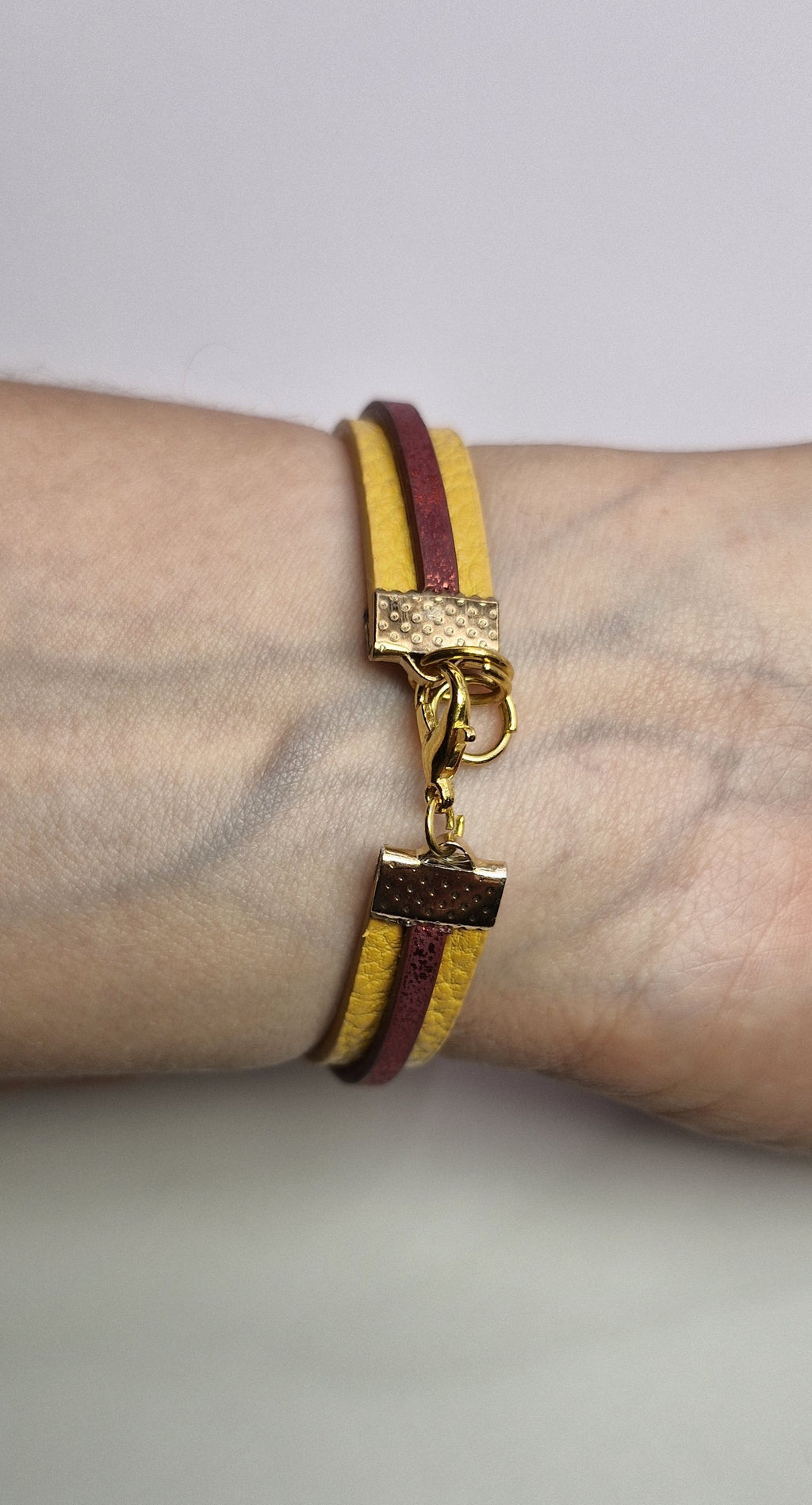 Bransoletka „Sun & Ruby” — żółty z rubinową linią