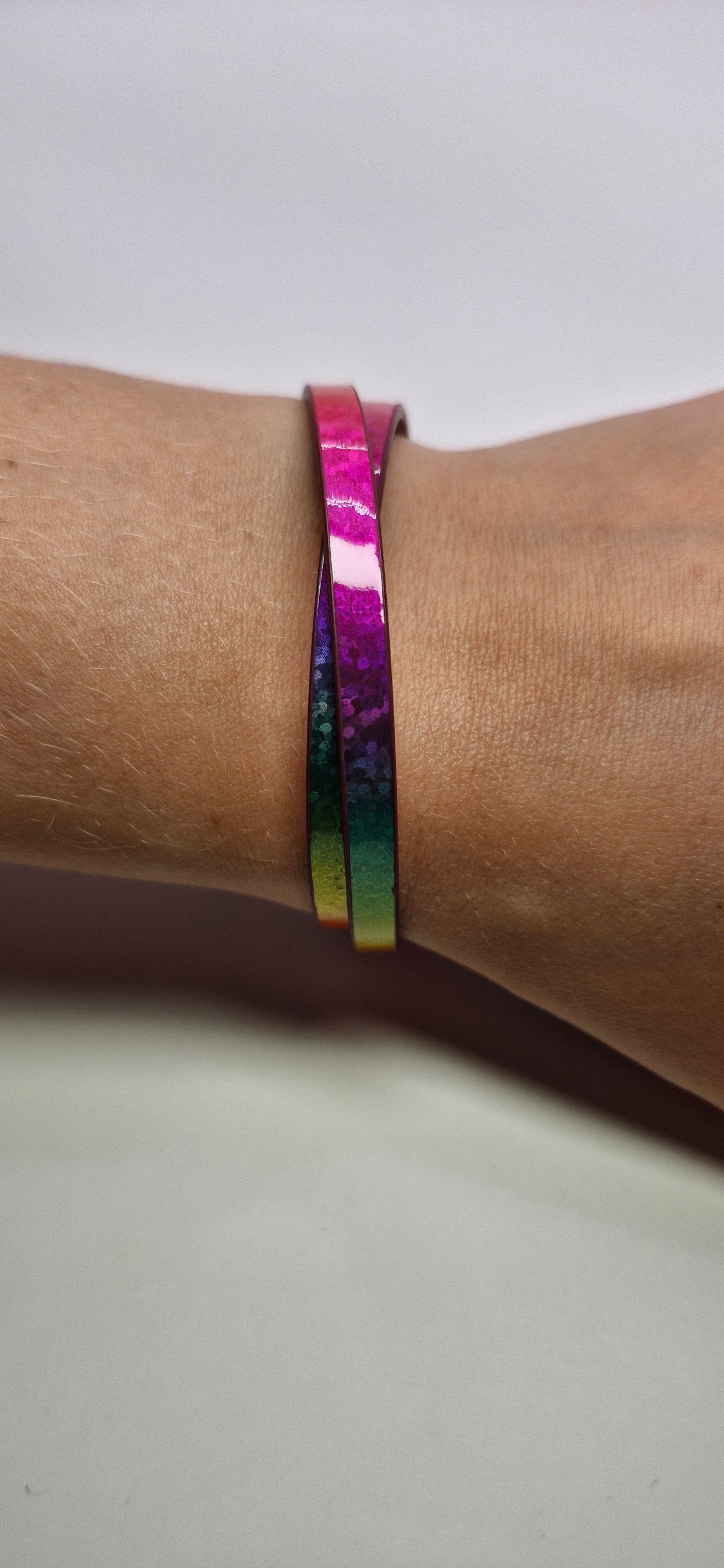 Bransoletka wrap „Neon Ombre” — róż • fuksja • zieleń