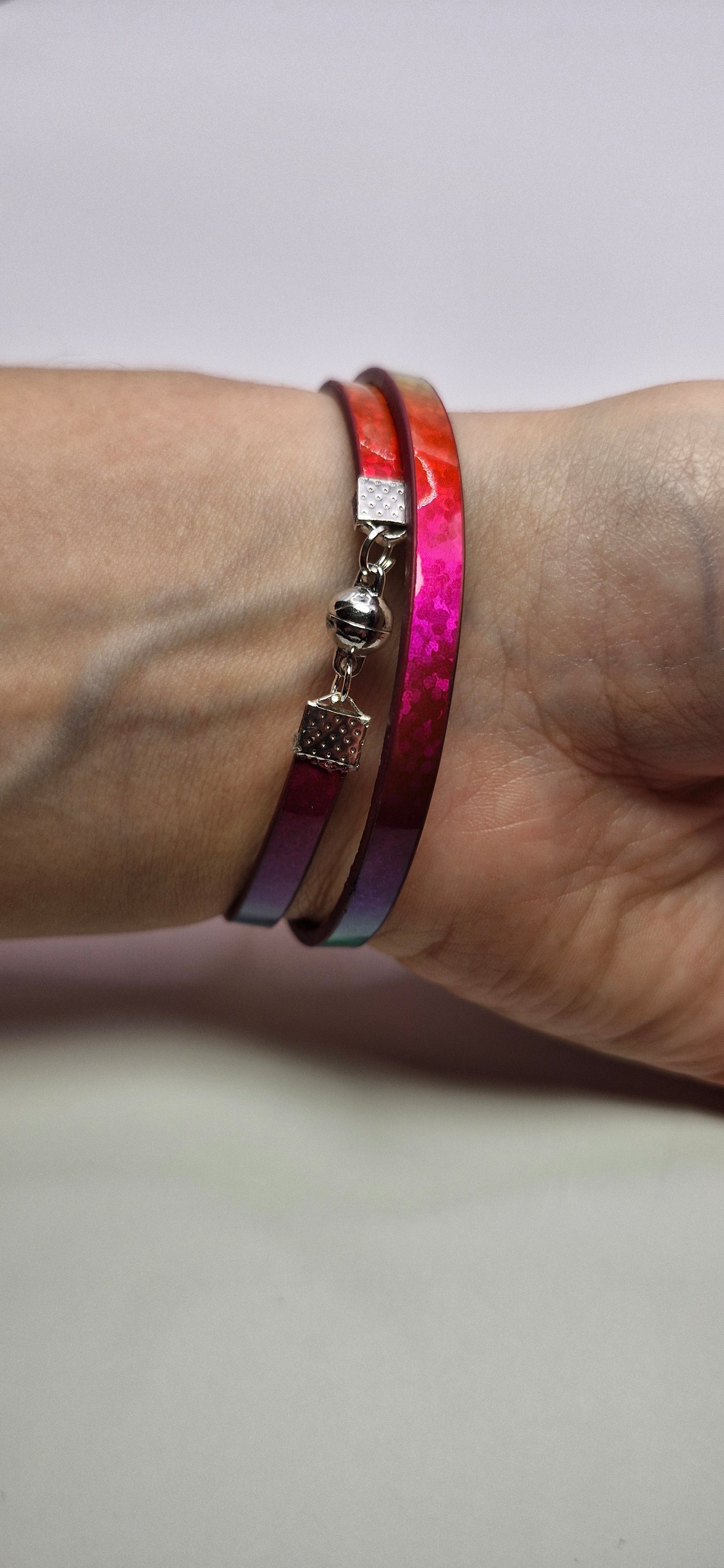 Bransoletka wrap „Neon Ombre” — róż • fuksja • zieleń