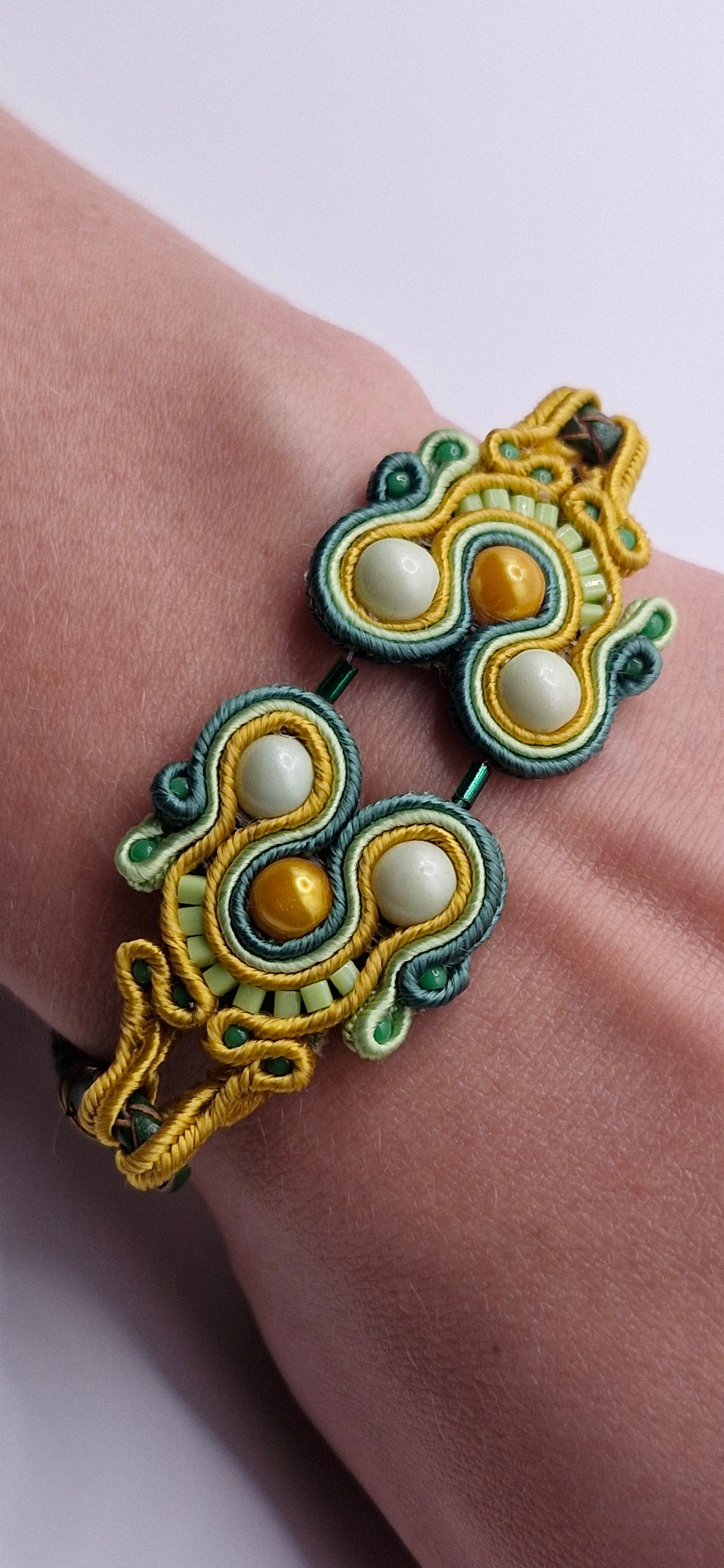 Bransoletka sutasz „Lime & Honey Duo” — żółto-zielona