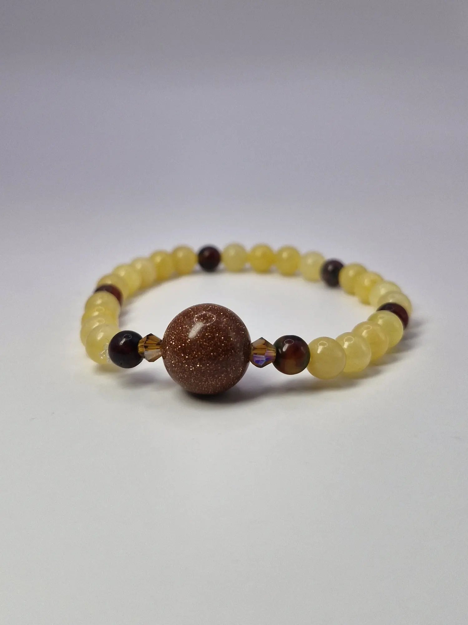 Bransoletka Piasek Pustyni & jadeit – miodowy blask