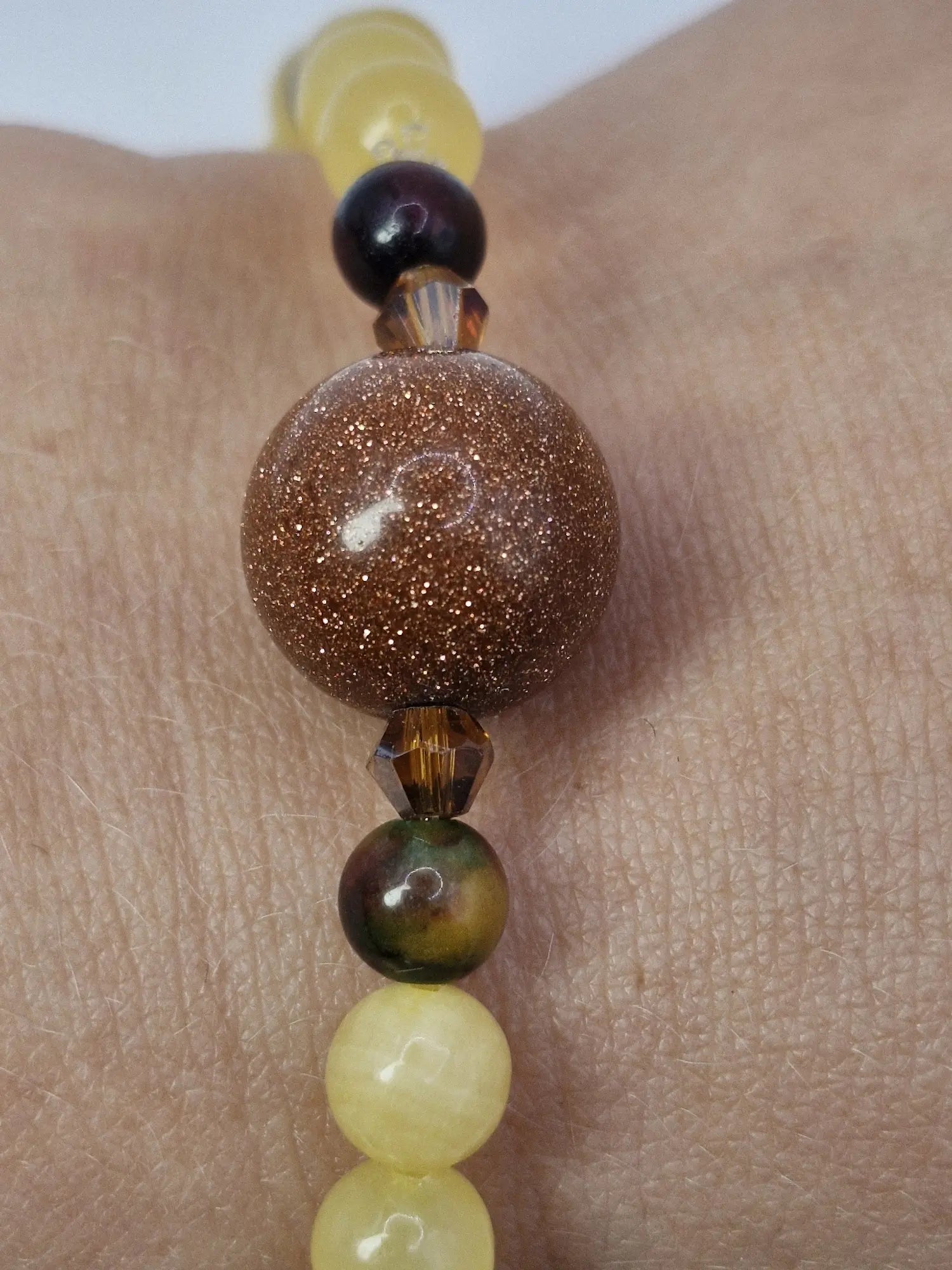 Bransoletka Piasek Pustyni & jadeit – miodowy blask