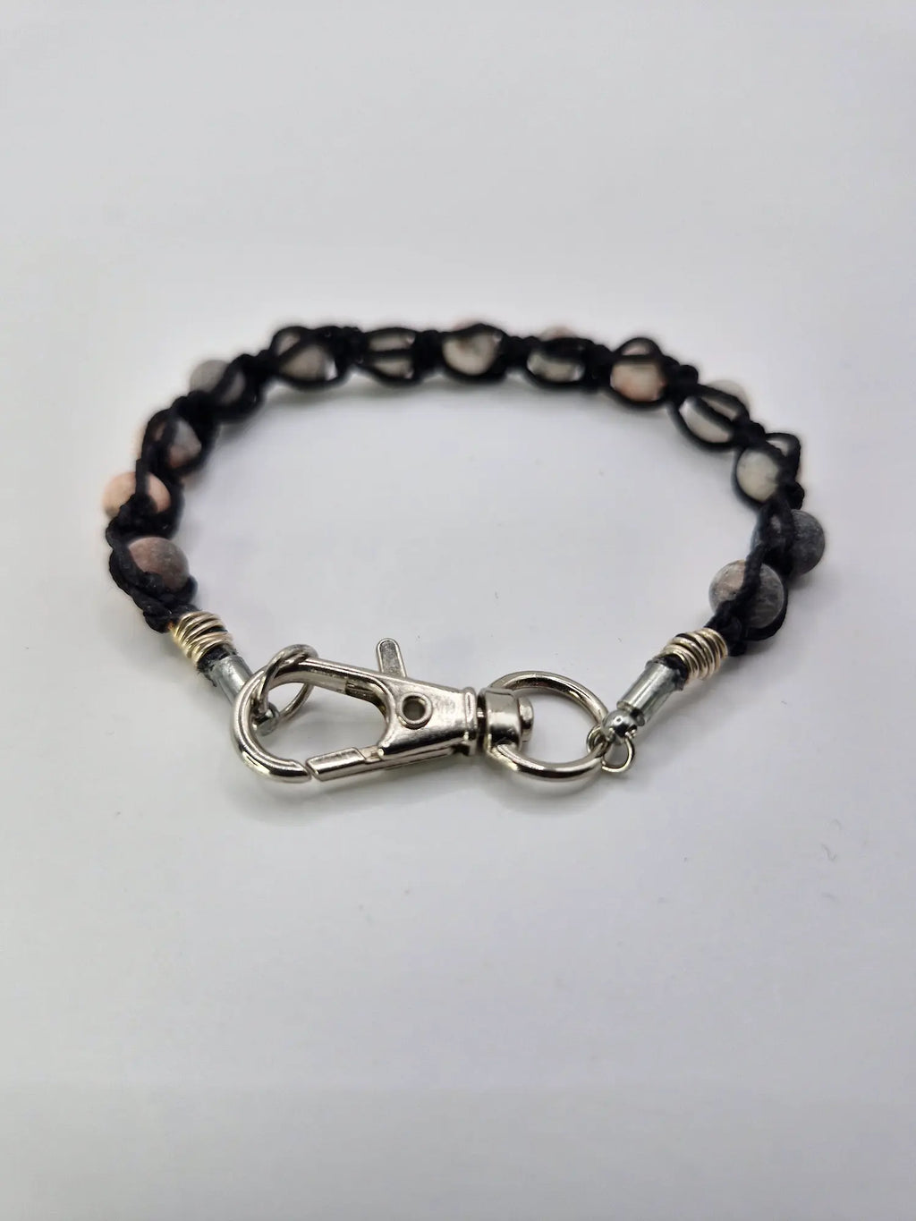 Bransoletka pleciona „Boho Mat” — kamienie naturalne