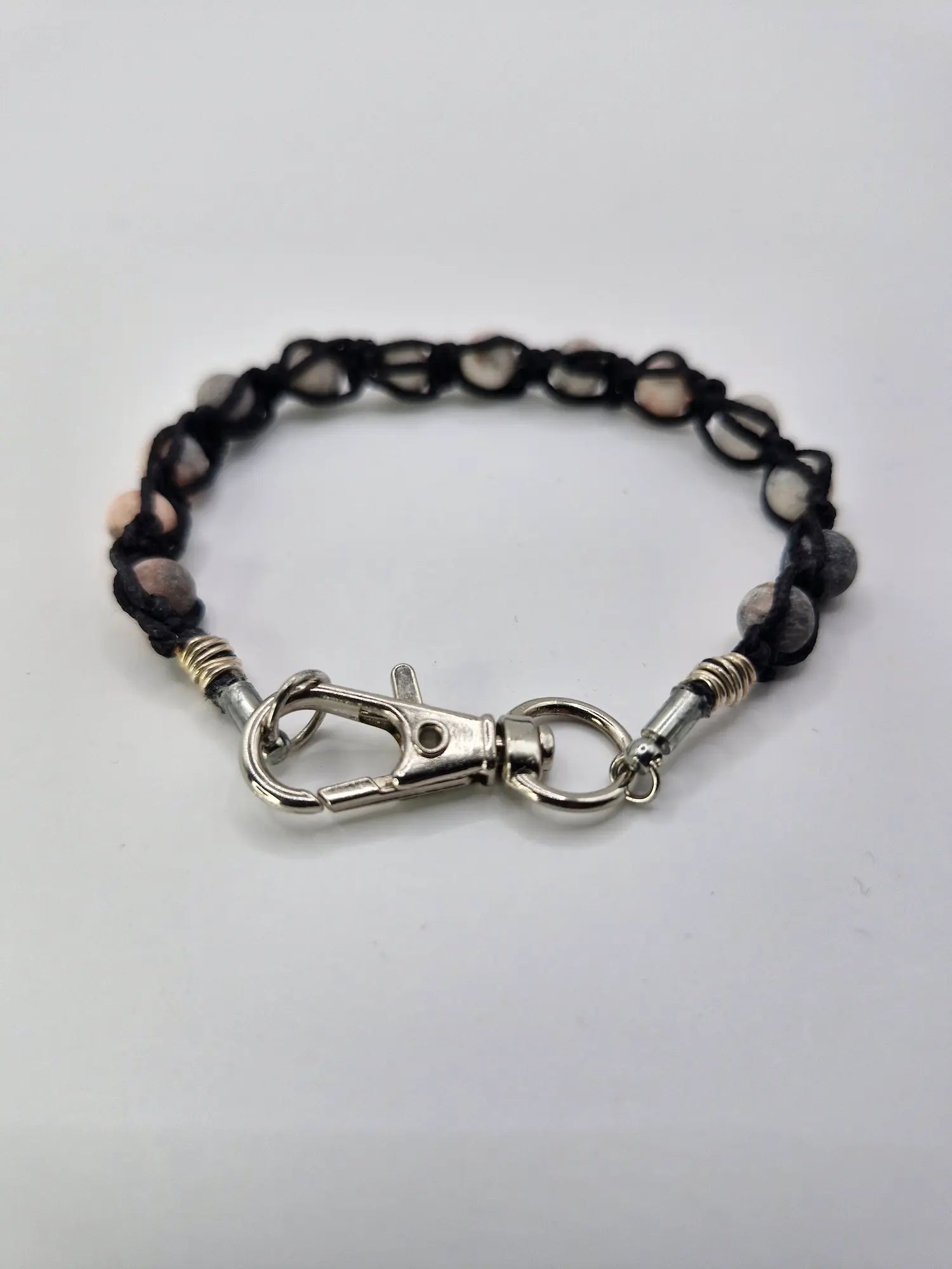 Bransoletka pleciona „Boho Mat” — kamienie naturalne