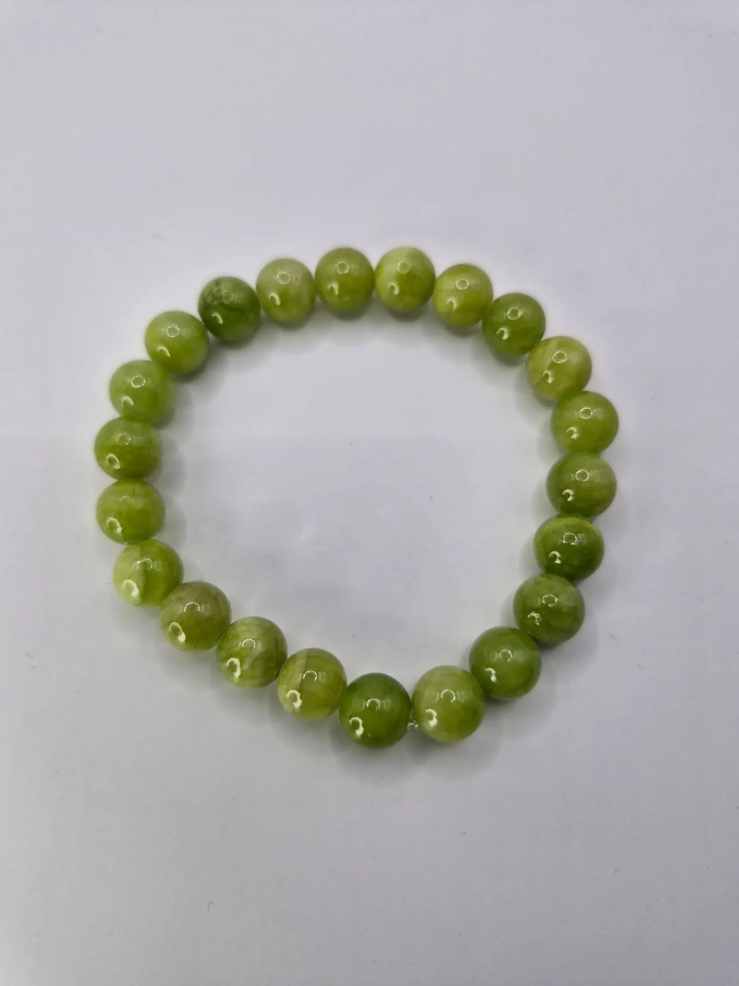 Bransoletka Jadeit „Zielone jabłko” – gładki połysk