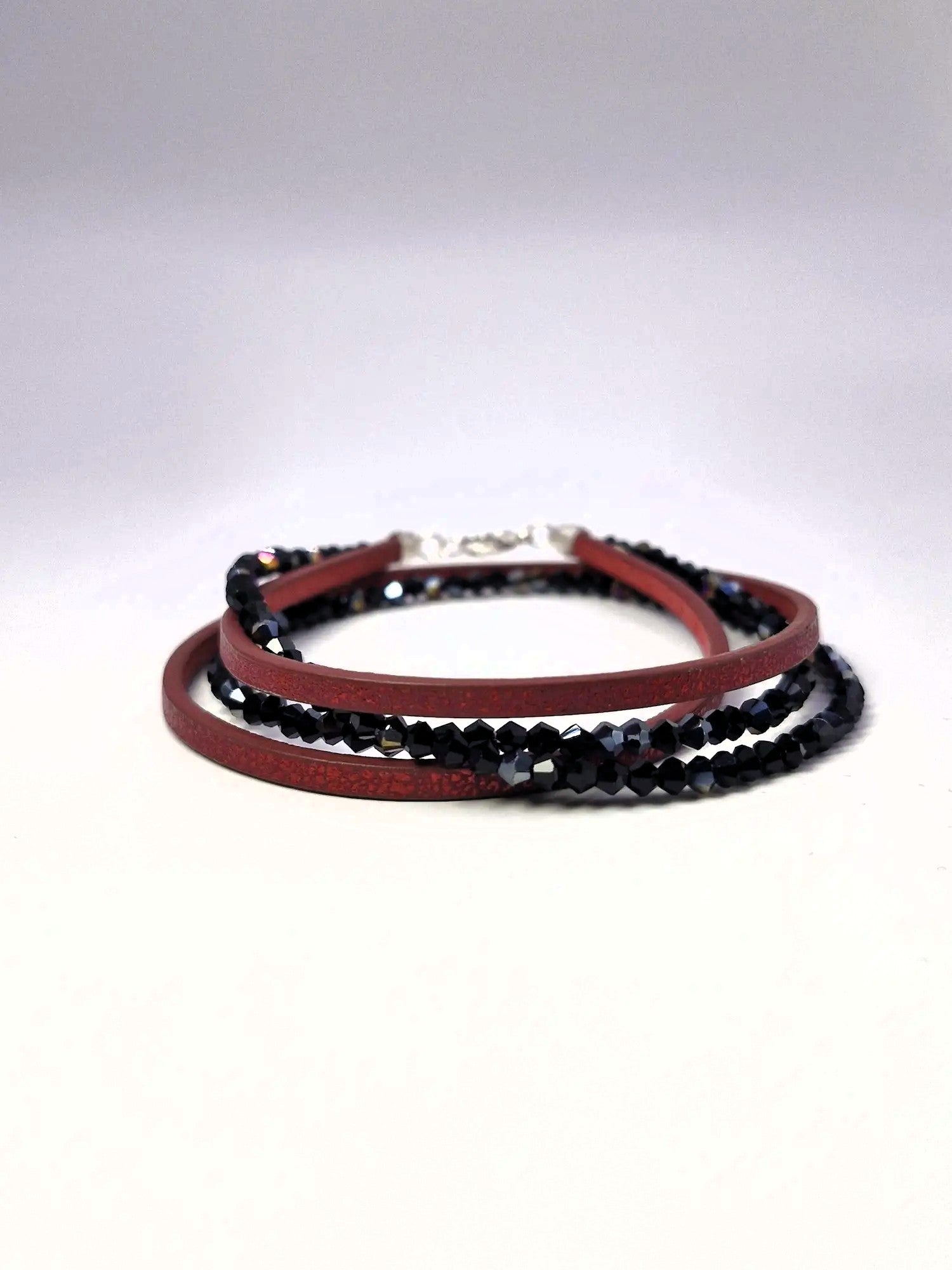 Bransoletka wrap „Burgund & Black”