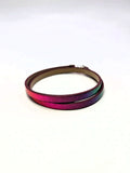 Bransoletka skóra eko wrap „Neon Ombre” — róż • fuksja • zieleń
