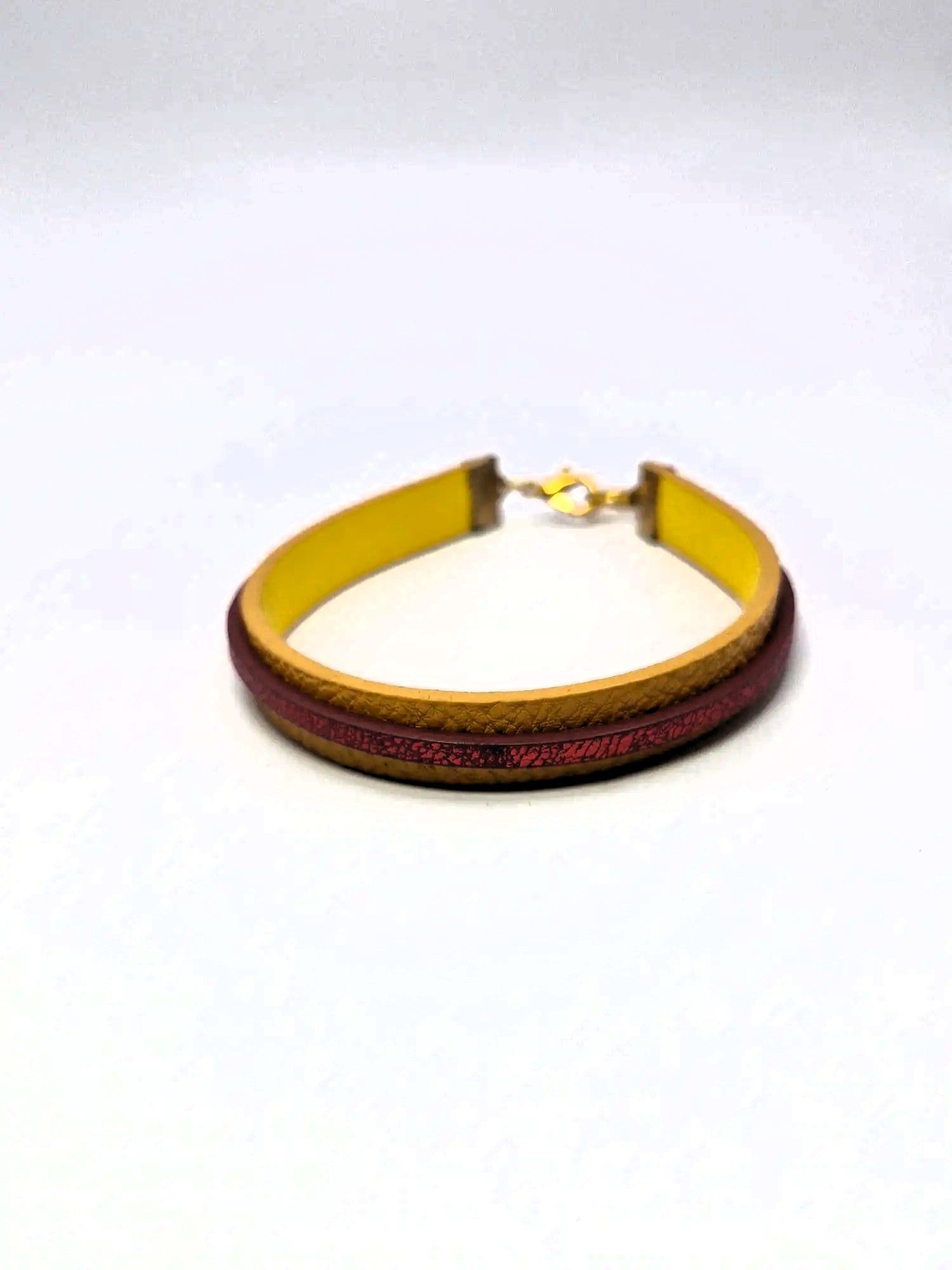 Bransoletka „Sun & Ruby” — żółty z rubinową linią