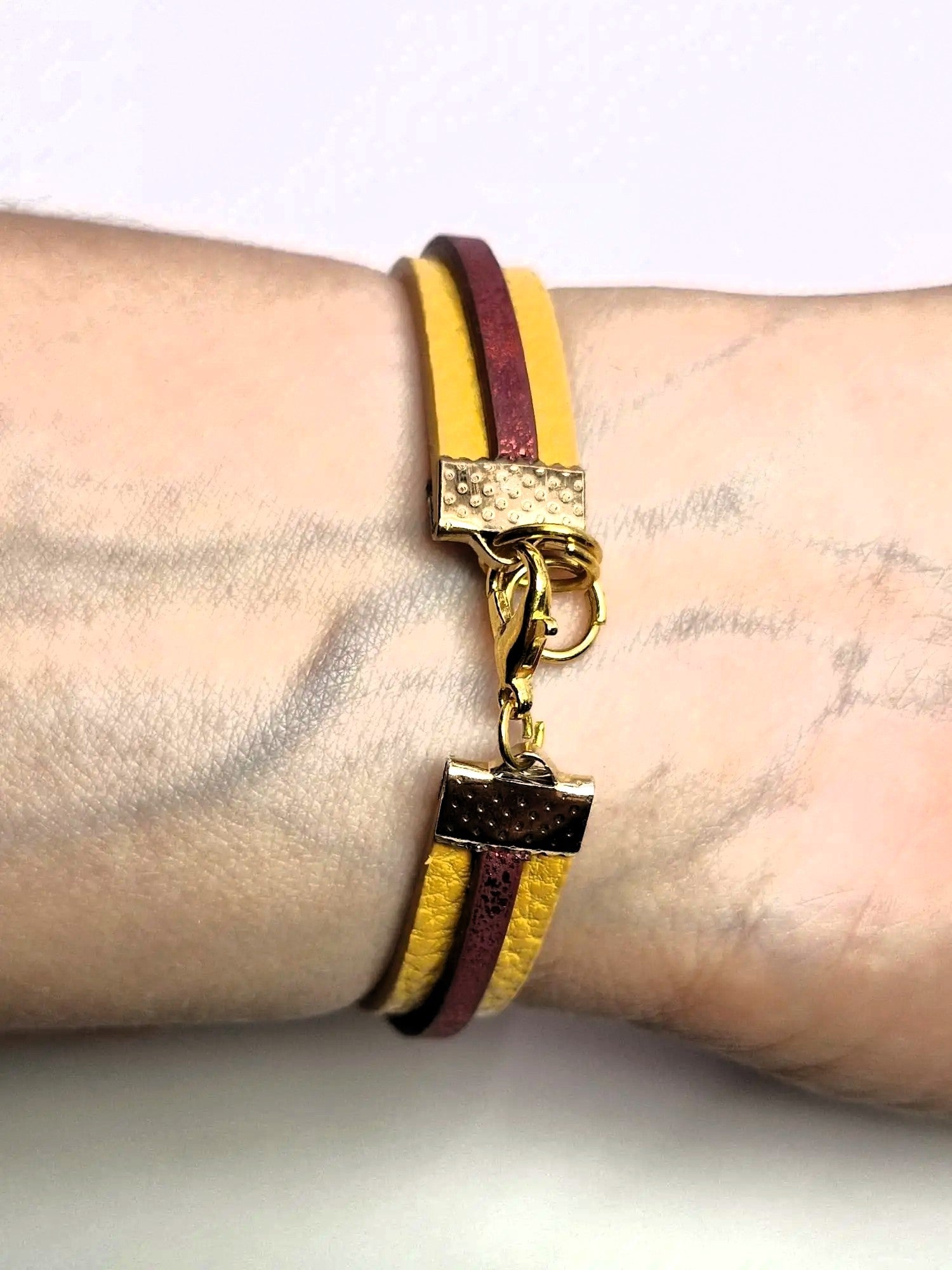 Bransoletka „Sun & Ruby” — żółty z rubinową linią