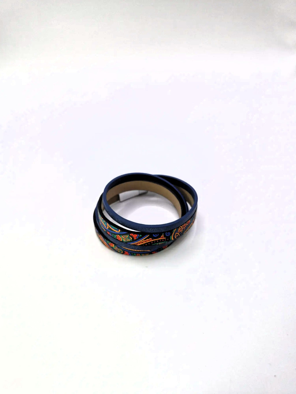 Bransoletka skóra eko pleciona – wzór orientalny (zieleń)