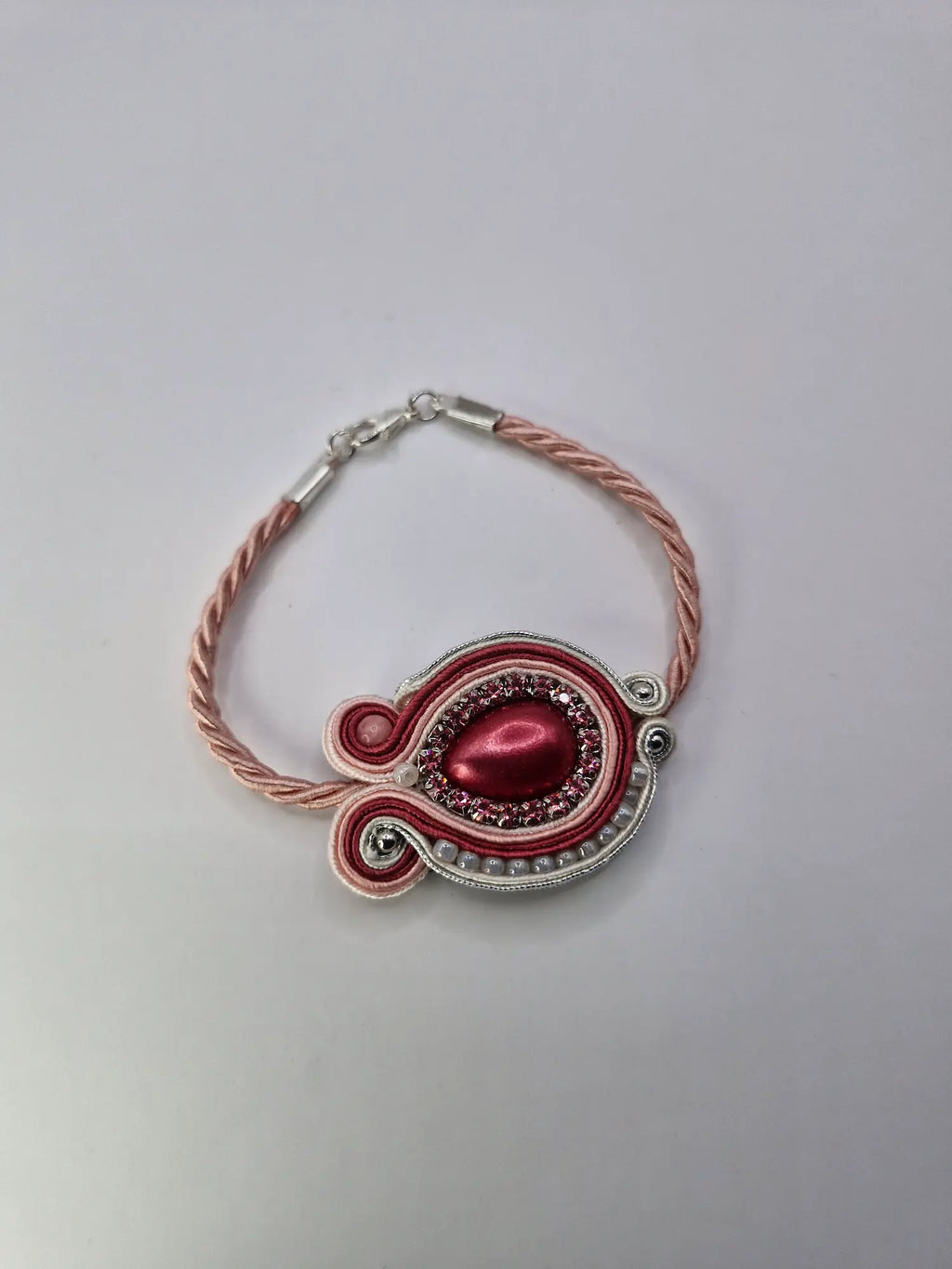 Zestaw sutasz „Malinowa Aura” — kolczyki + bransoletka