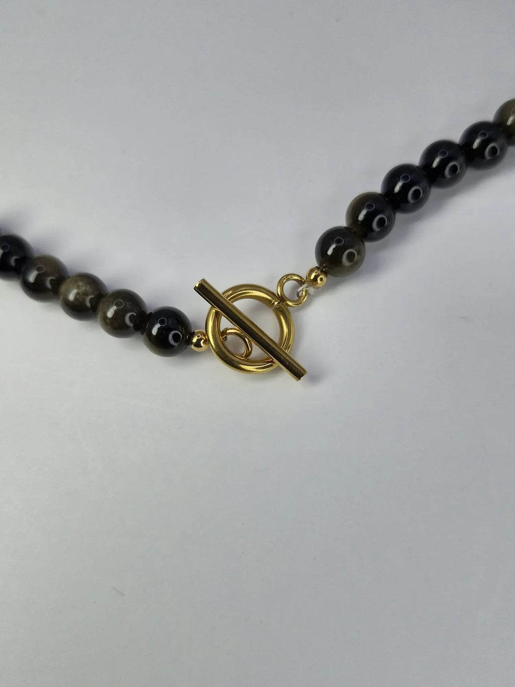 Naszyjnik z jaspisu „Ciepła Terra” — zapięcie toggle złote