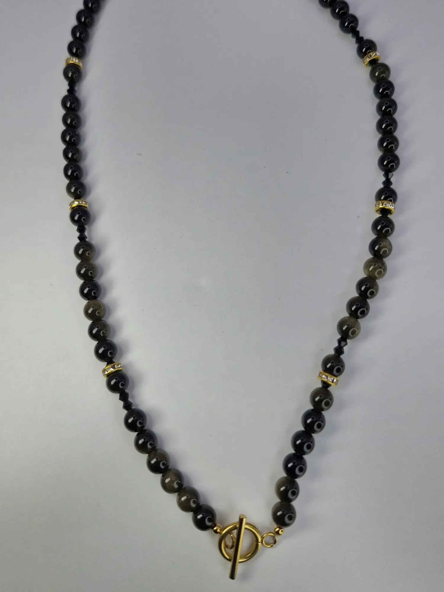 Naszyjnik z jaspisu „Ciepła Terra” — zapięcie toggle złote