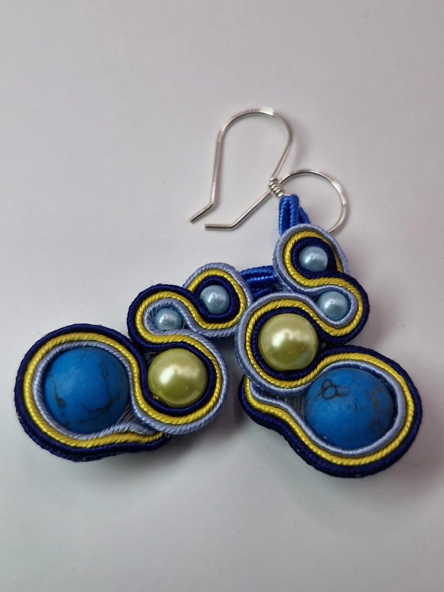 Kolczyki sutasz turkusowo-żółte