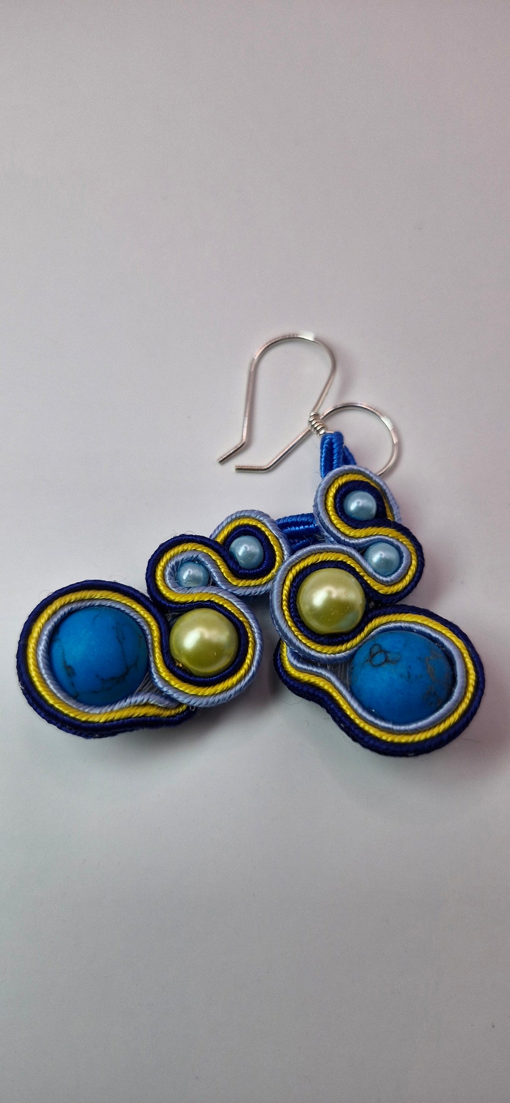 Kolczyki sutasz turkusowo-żółte