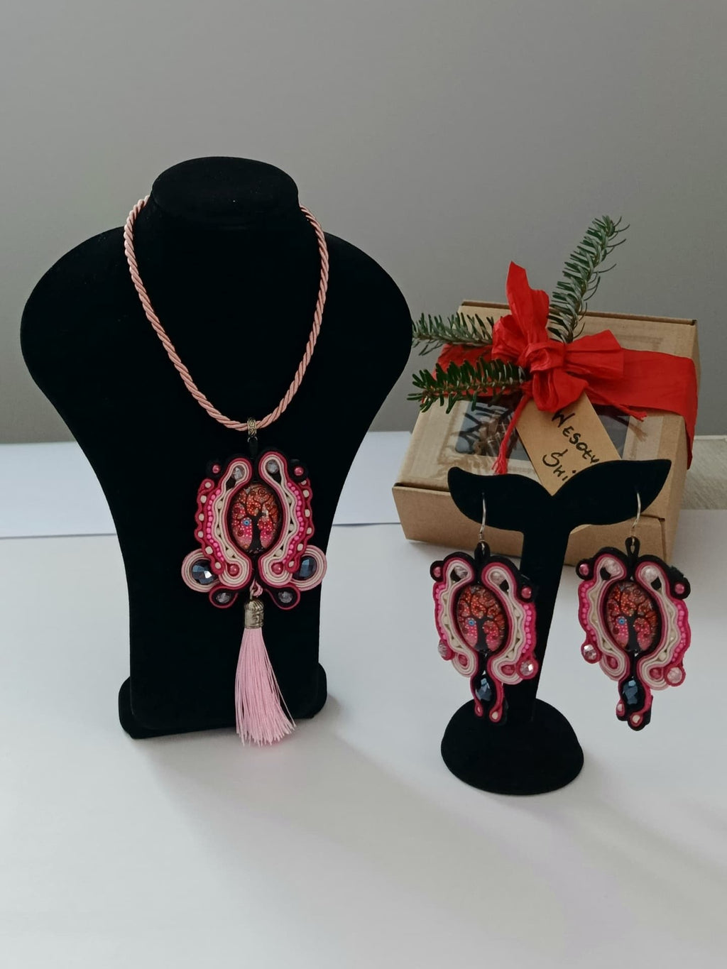 Komplet sutasz „Drzewo Życia” — naszyjnik z chwostem + kolczyki