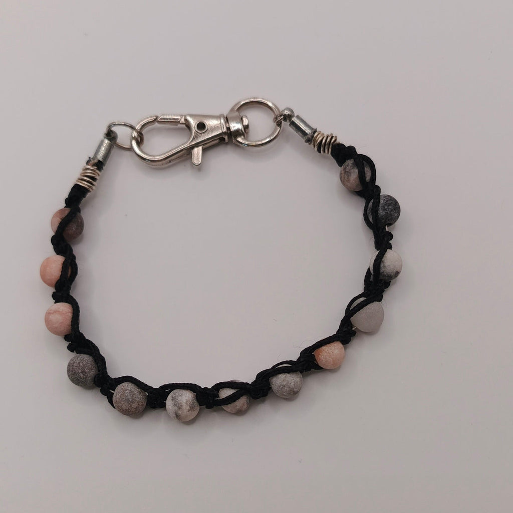 Bransoletka pleciona „Boho Mat” — kamienie naturalne