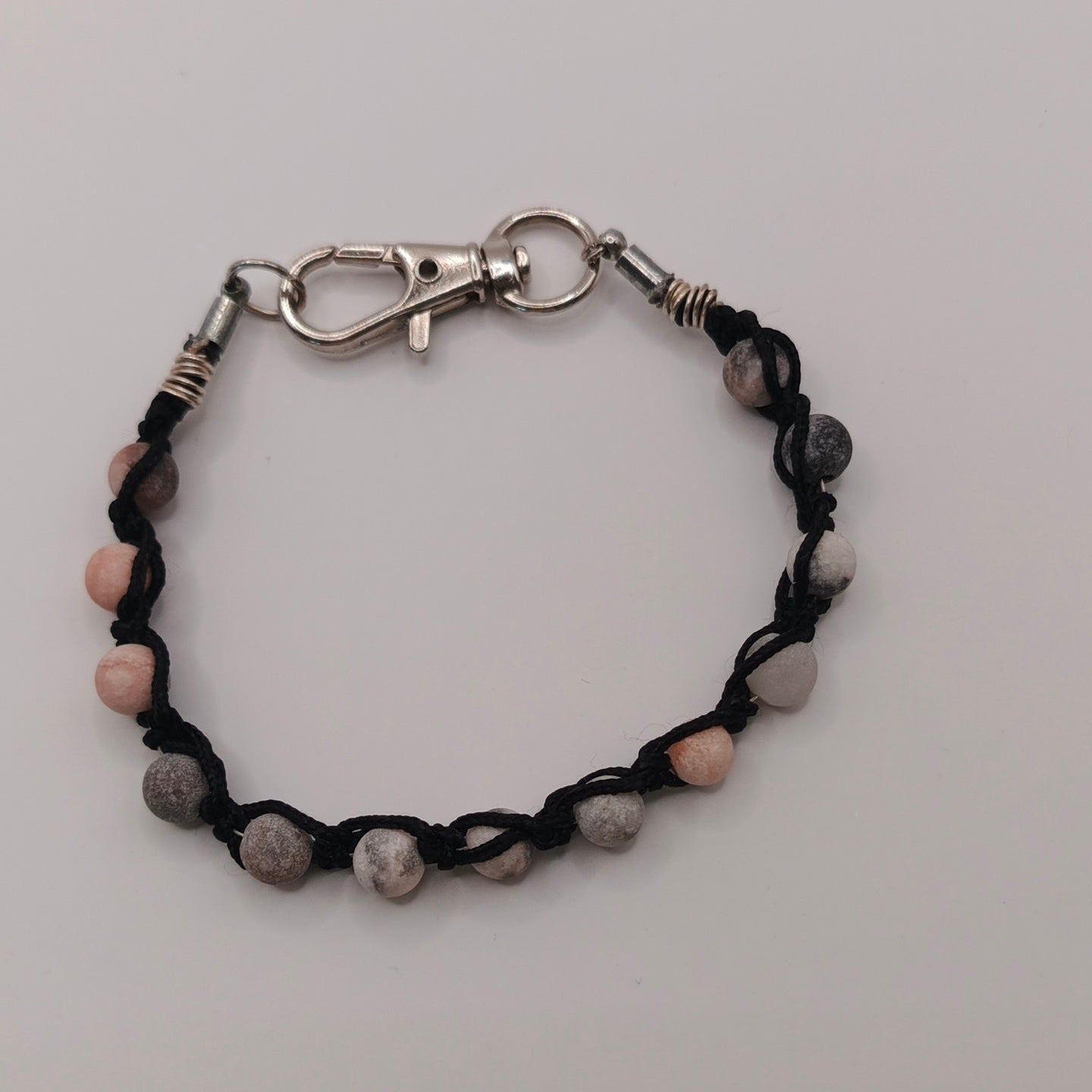 Bransoletka pleciona „Boho Mat” — kamienie naturalne