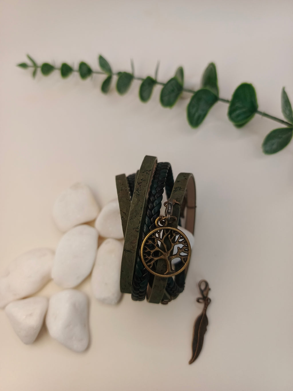 Choker lub bransoletka skóra eko 2w1 „Forest Charms”