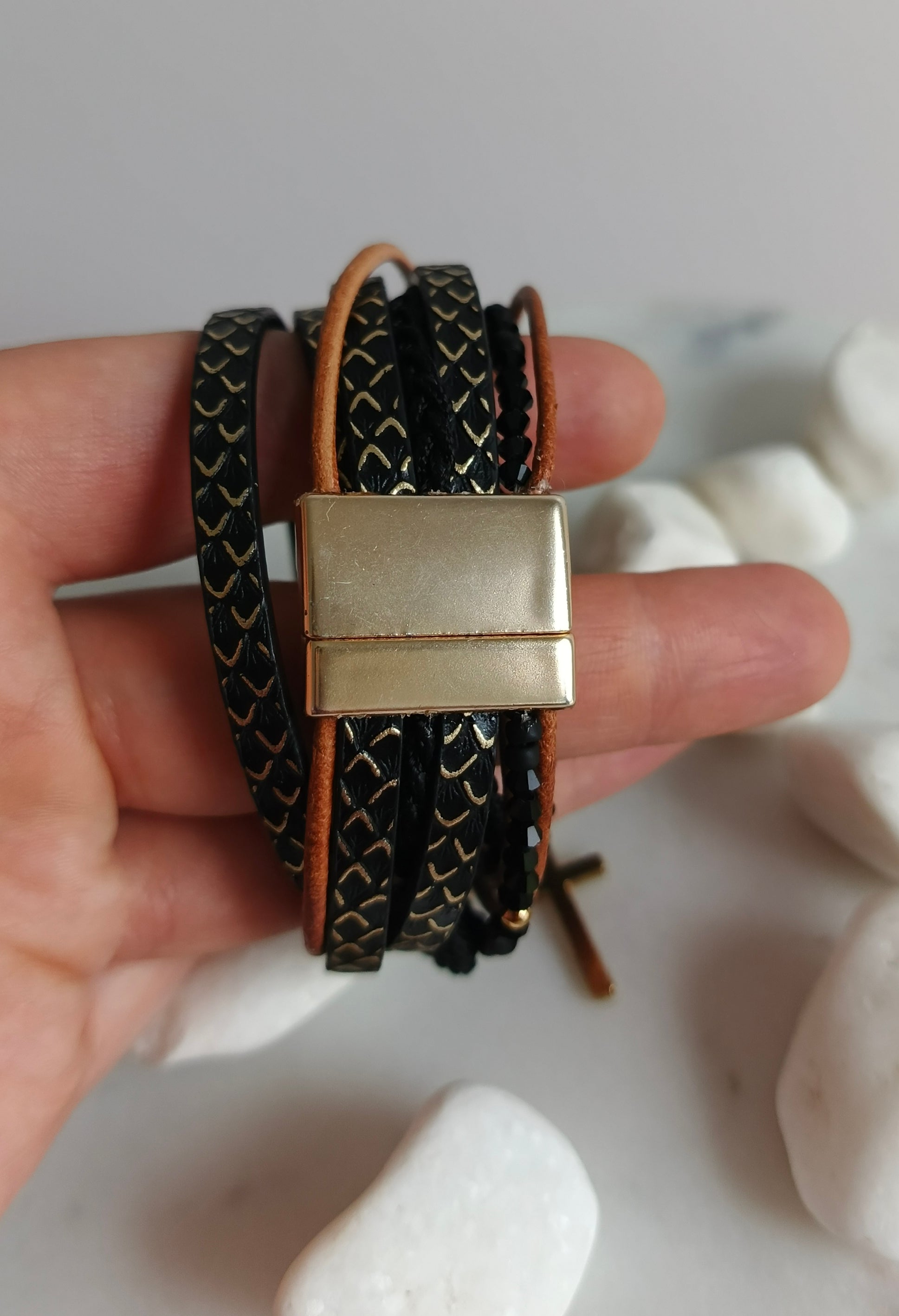 Bestseller 2w1: choker & bransoletka „Midnight Glam” – z doczepianymi zawieszkami