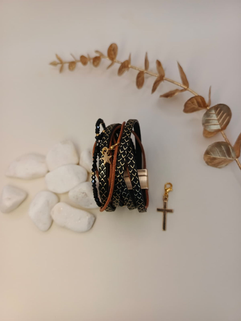Bestseller 2w1: choker & bransoletka „Midnight Glam” – z doczepianymi zawieszkami