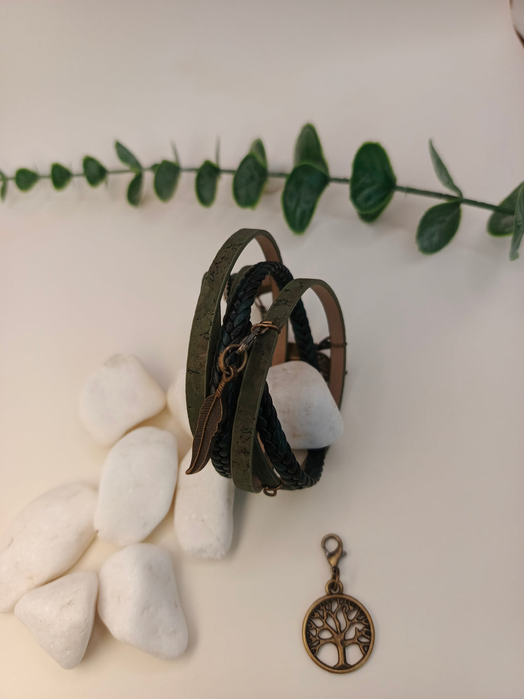 Choker lub bransoletka skóra eko 2w1 „Forest Charms”