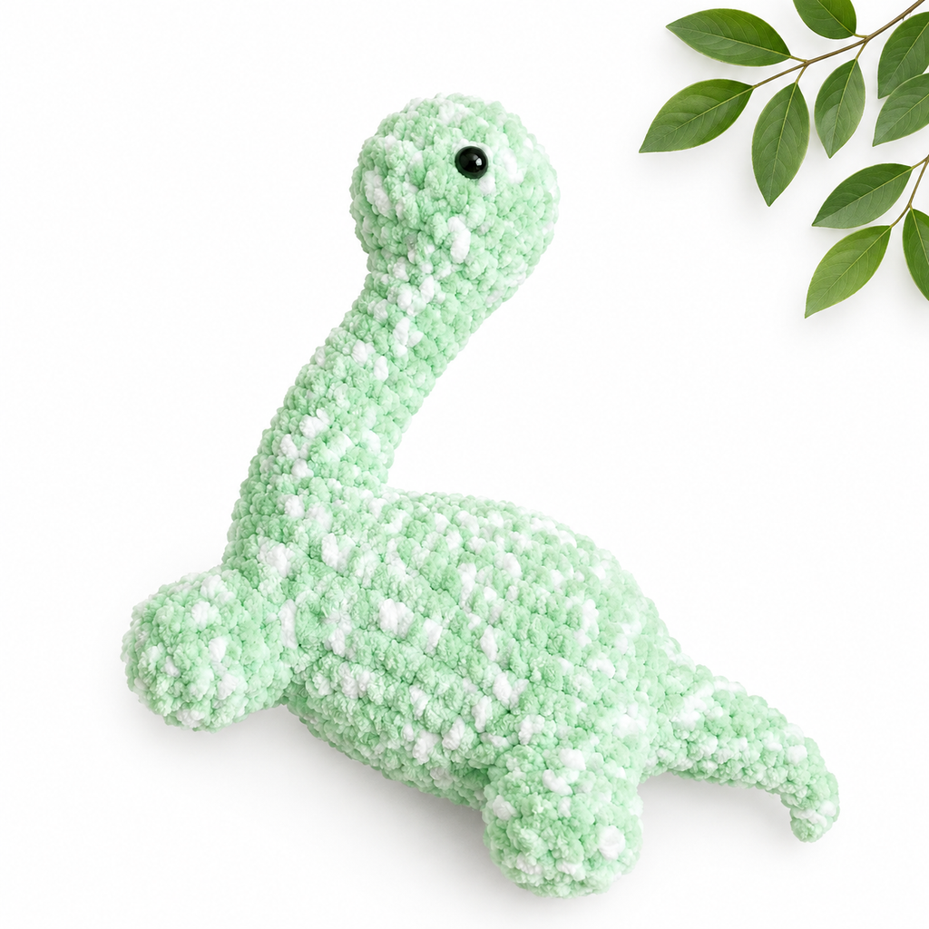 Miętowy Dinozaur – ręcznie robiona przytulanka