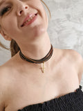 Bestseller 2w1: choker & bransoletka „Midnight Glam” – z doczepianymi zawieszkami