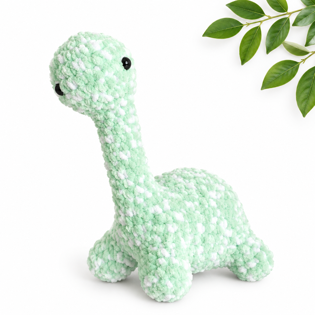 Miętowy Dinozaur – ręcznie robiona przytulanka