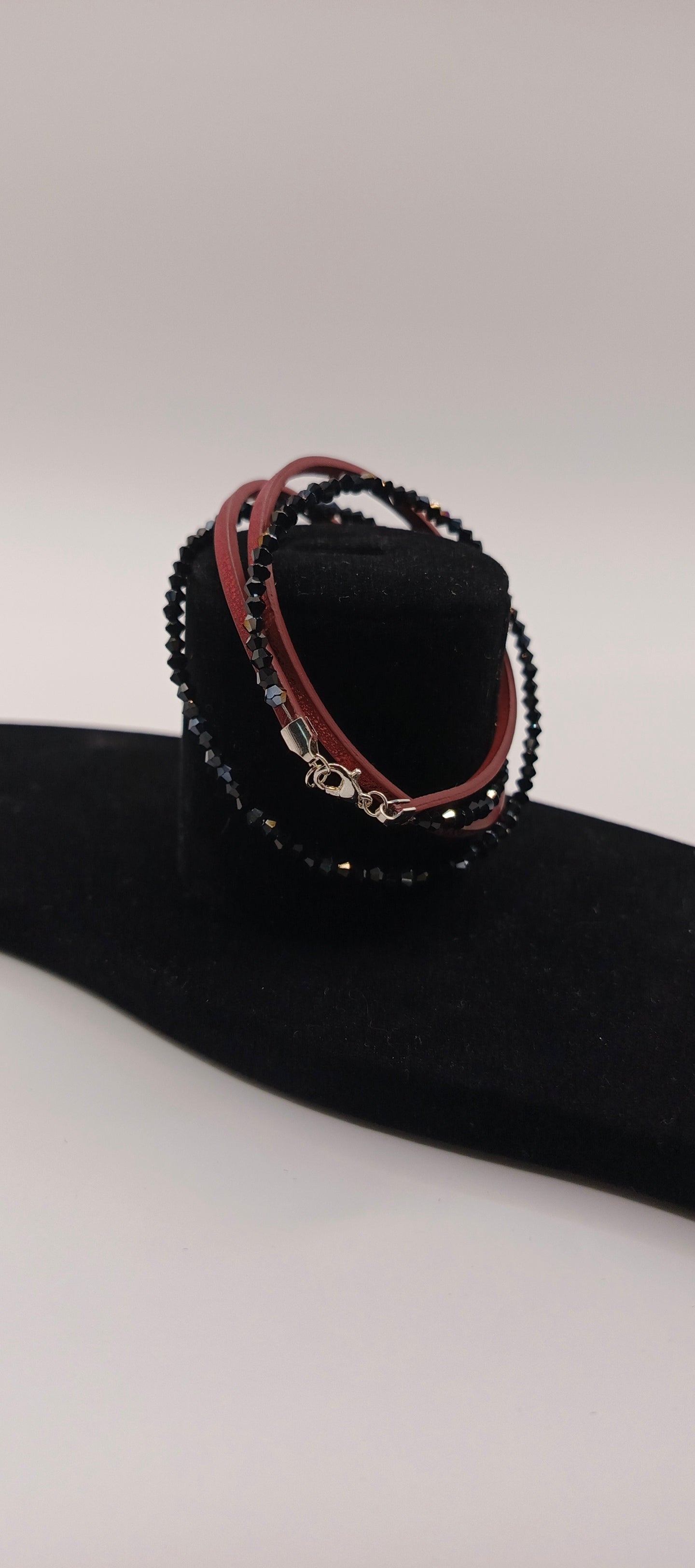 Bransoletka wrap „Burgund & Black”