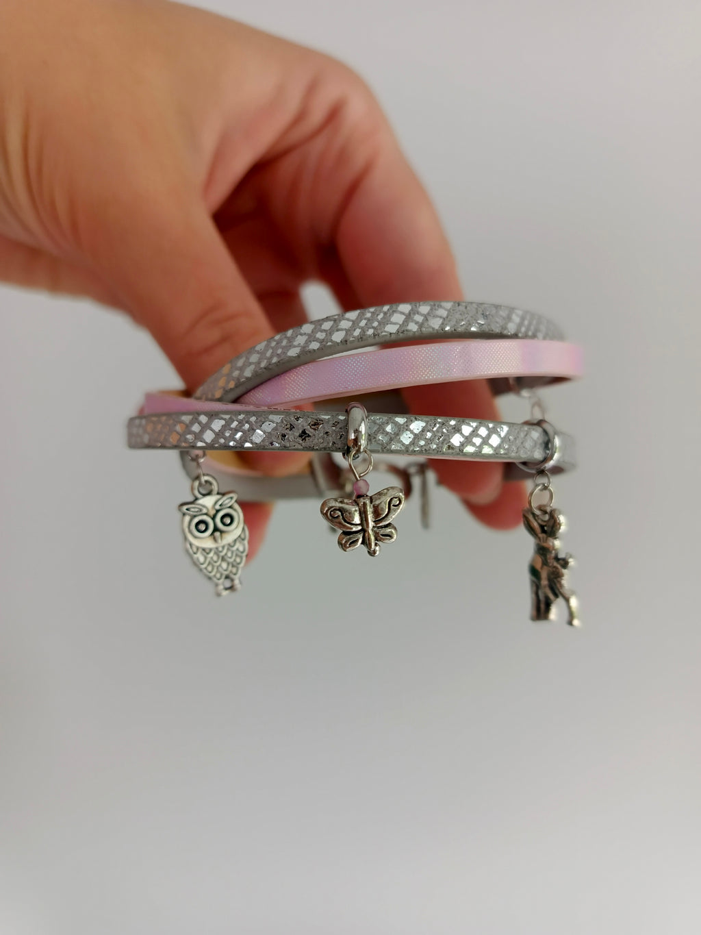Bransoletka „Silver & Blush Charms”